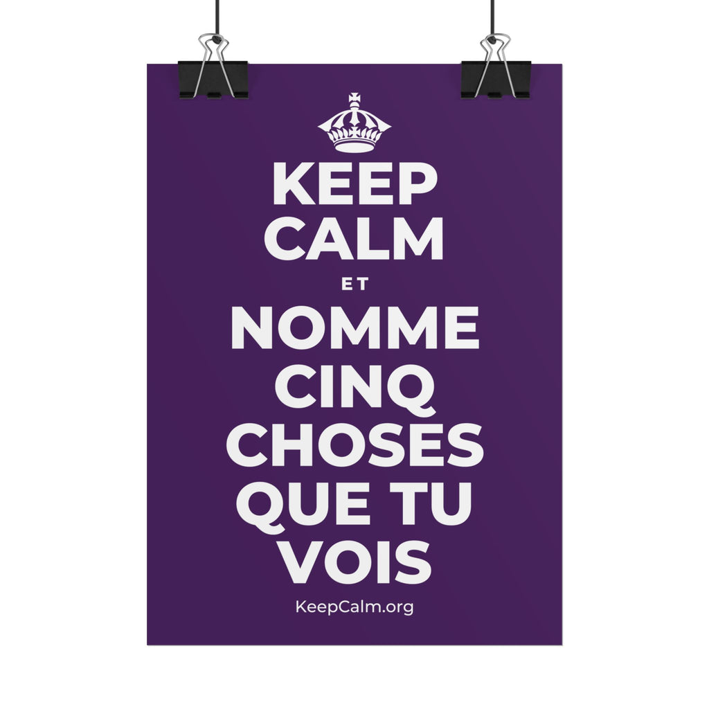 KEEP CALM ET NOMME CINQ CHOSES QUE TU VOIS Poster