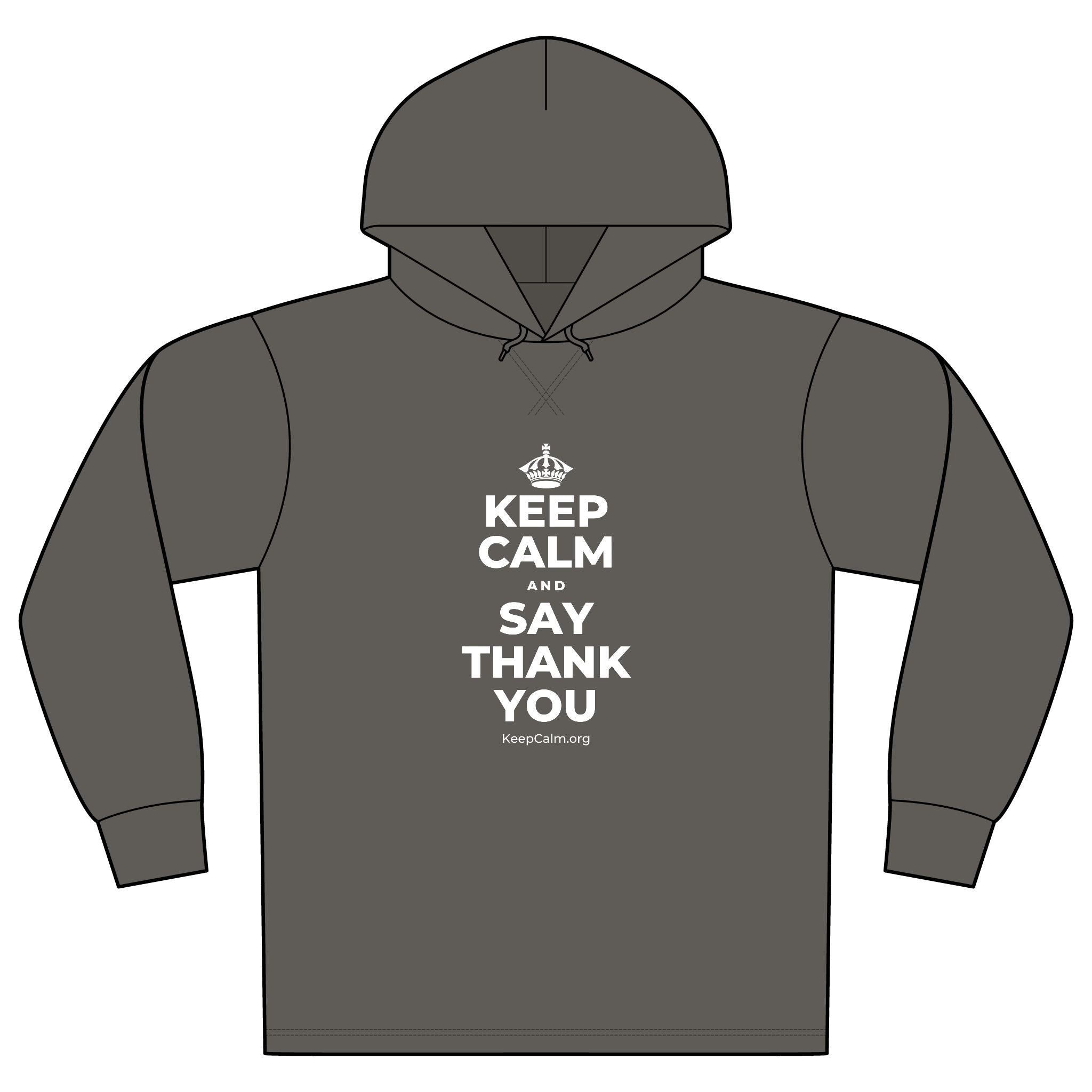 KEEP CALM AND SAY THANK YOU Organic Hoodie Tee