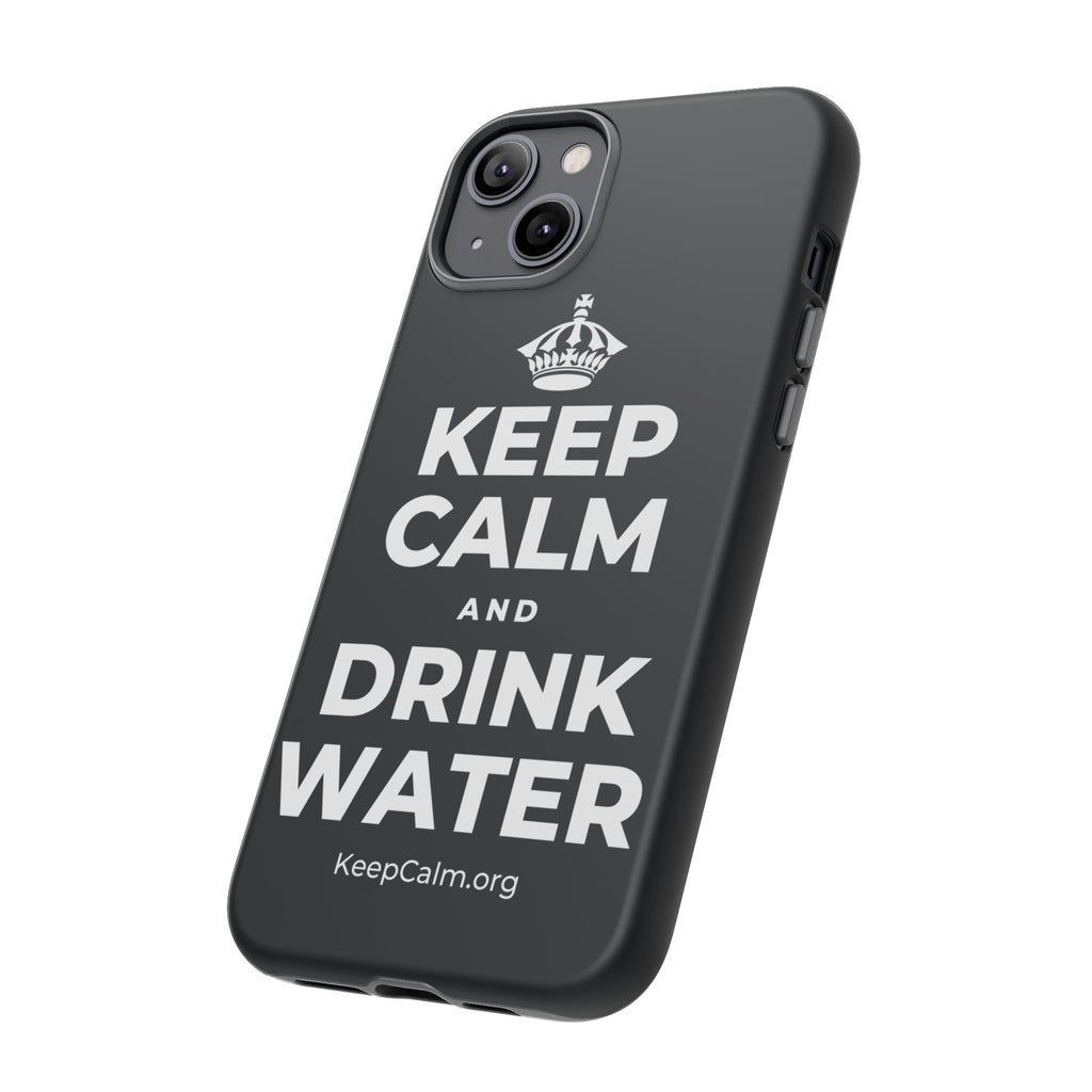 KEEP CALM AND DRINK WATER Phone Case (Dark)