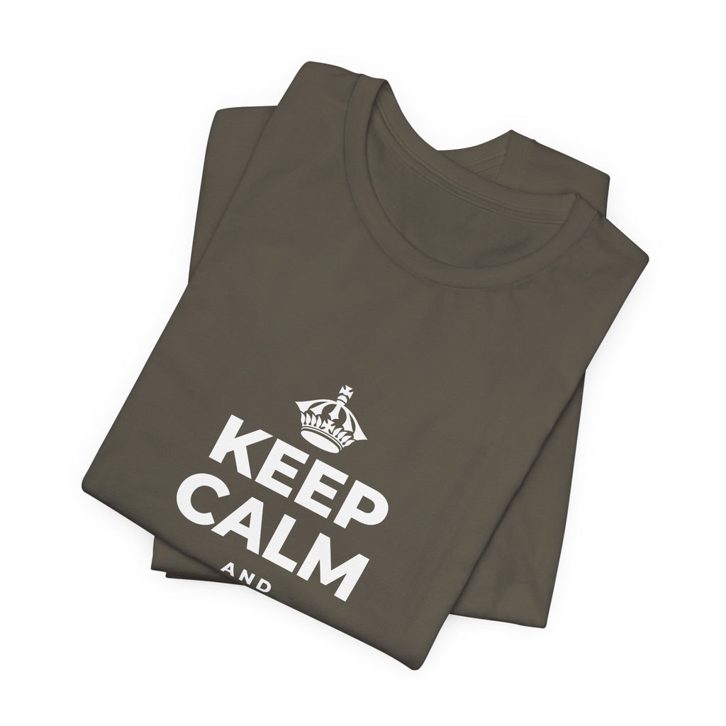 KEEP CALM AND MOVE FORWARD T-Shirt (White–Asphalt)