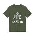 KEEP CALM AND LOCK IN T-Shirt (Military Green–Autumn)