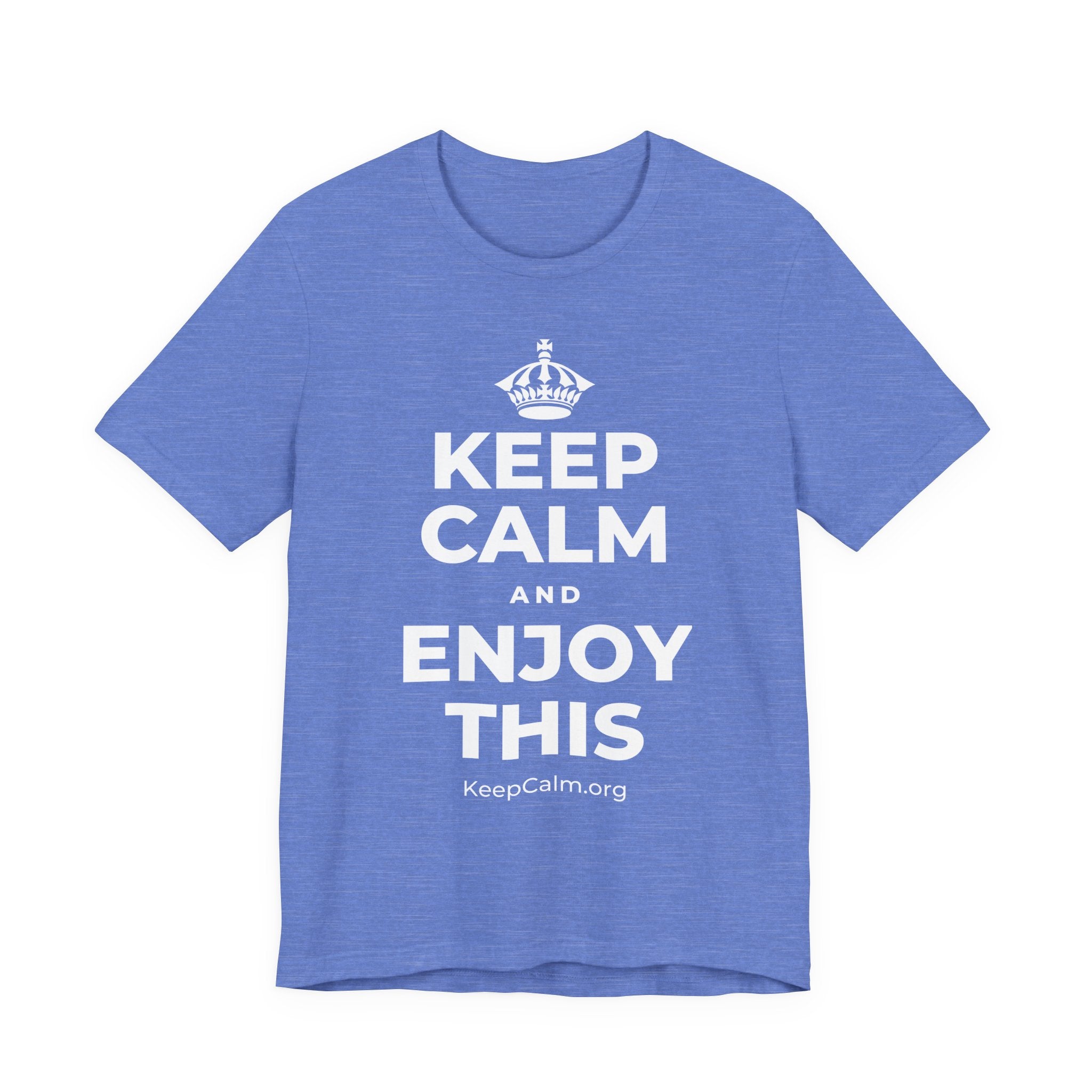 KEEP CALM AND ENJOY THIS T-Shirt (Soft Cream–Heather Mauve)