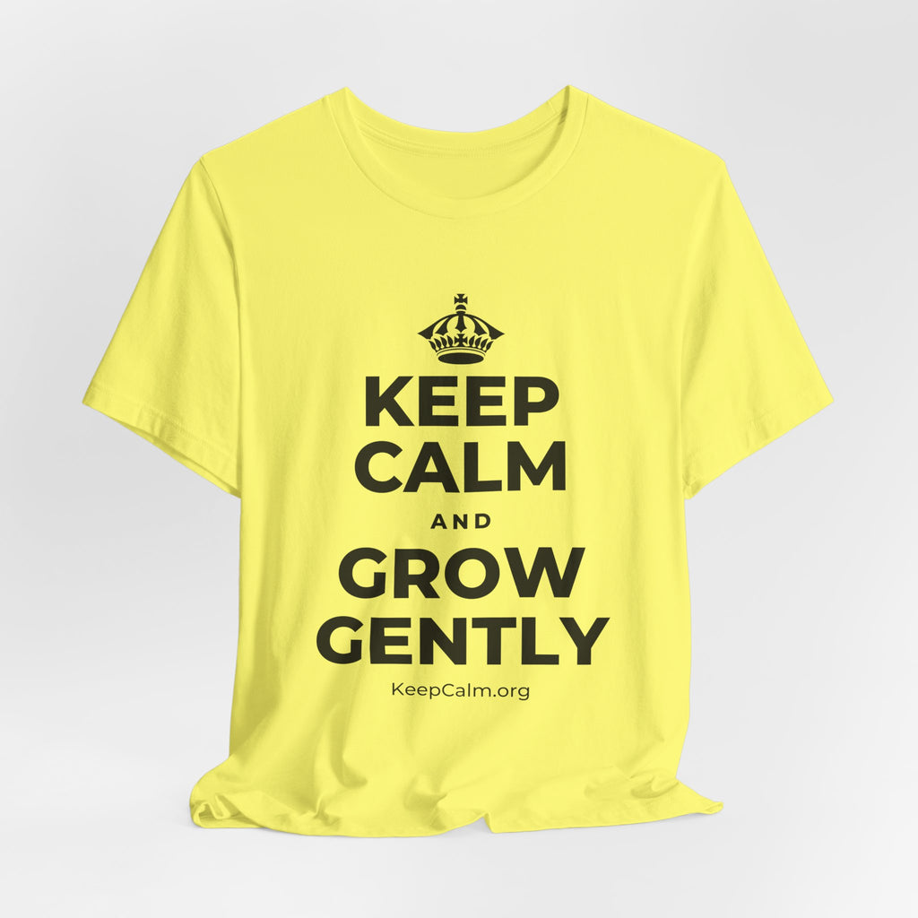 KEEP CALM AND GROW GENTLY T-Shirt (Soft Cream–Heather Mauve)