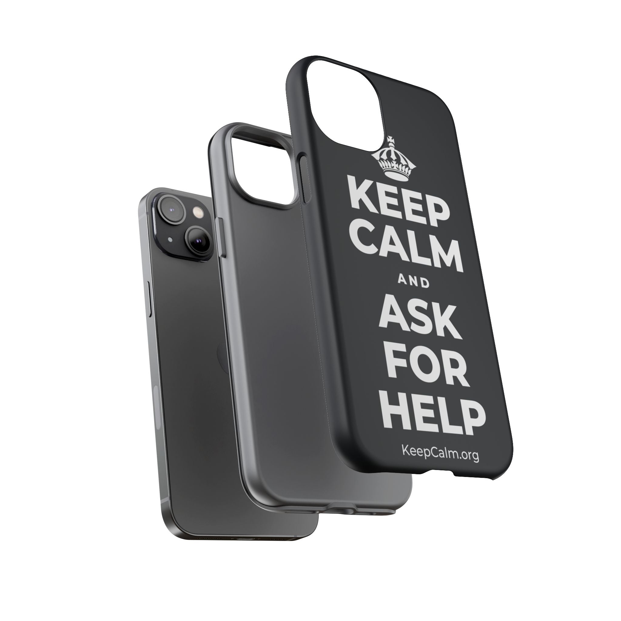 KEEP CALM AND ASK FOR HELP Phone Case (Dark)