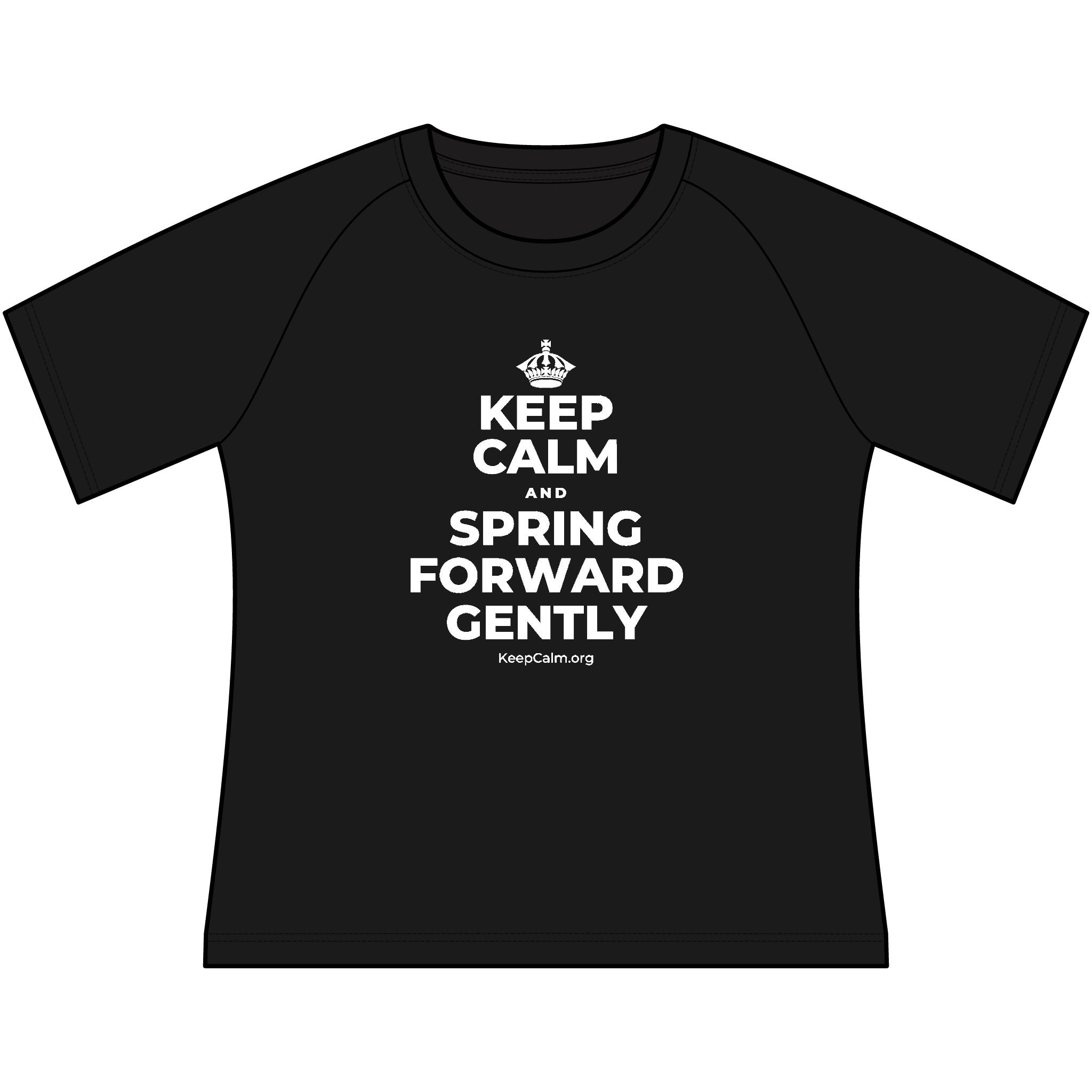 KEEP CALM AND SPRING FORWARD GENTLY Women's Raglan Tee