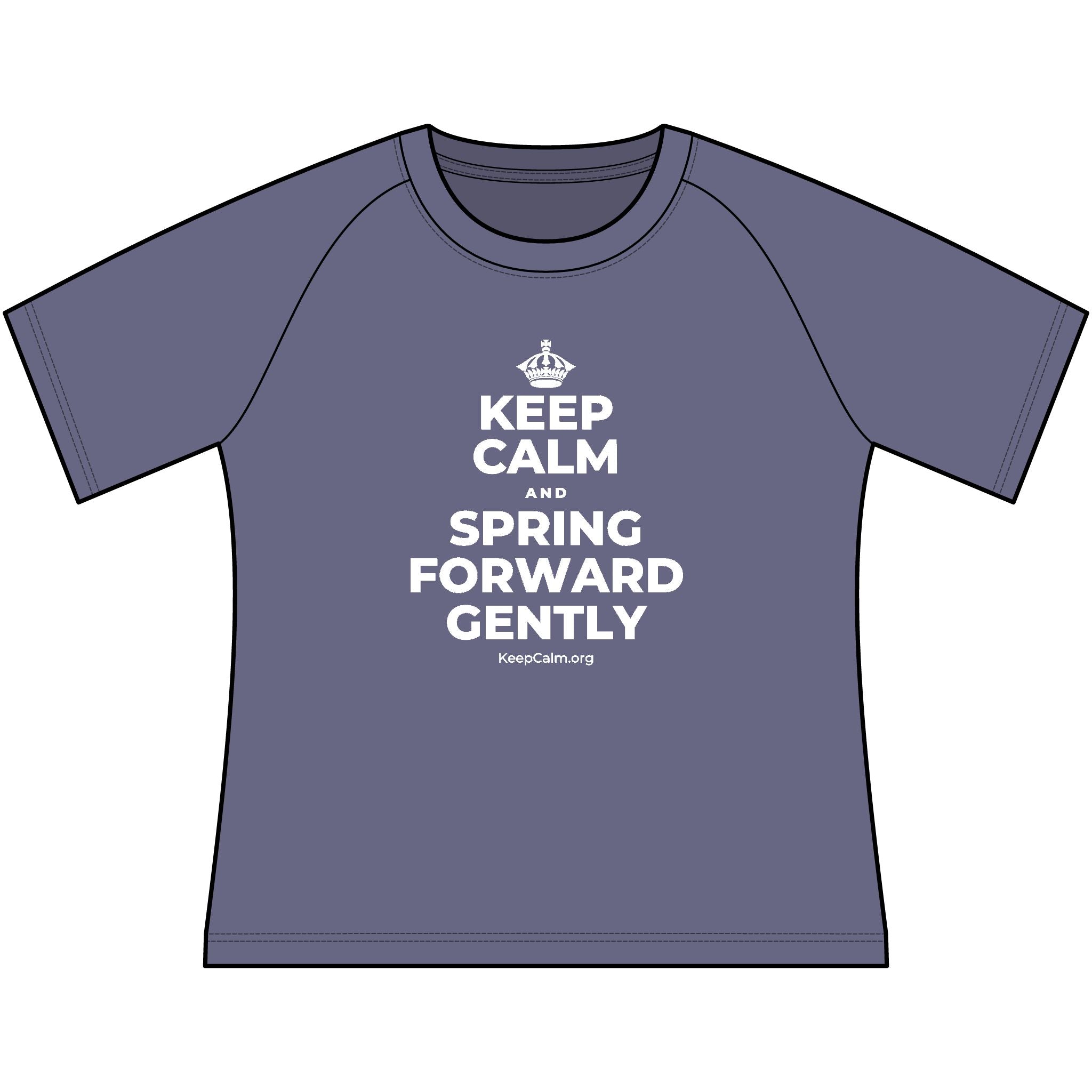 KEEP CALM AND SPRING FORWARD GENTLY Women's Raglan Tee