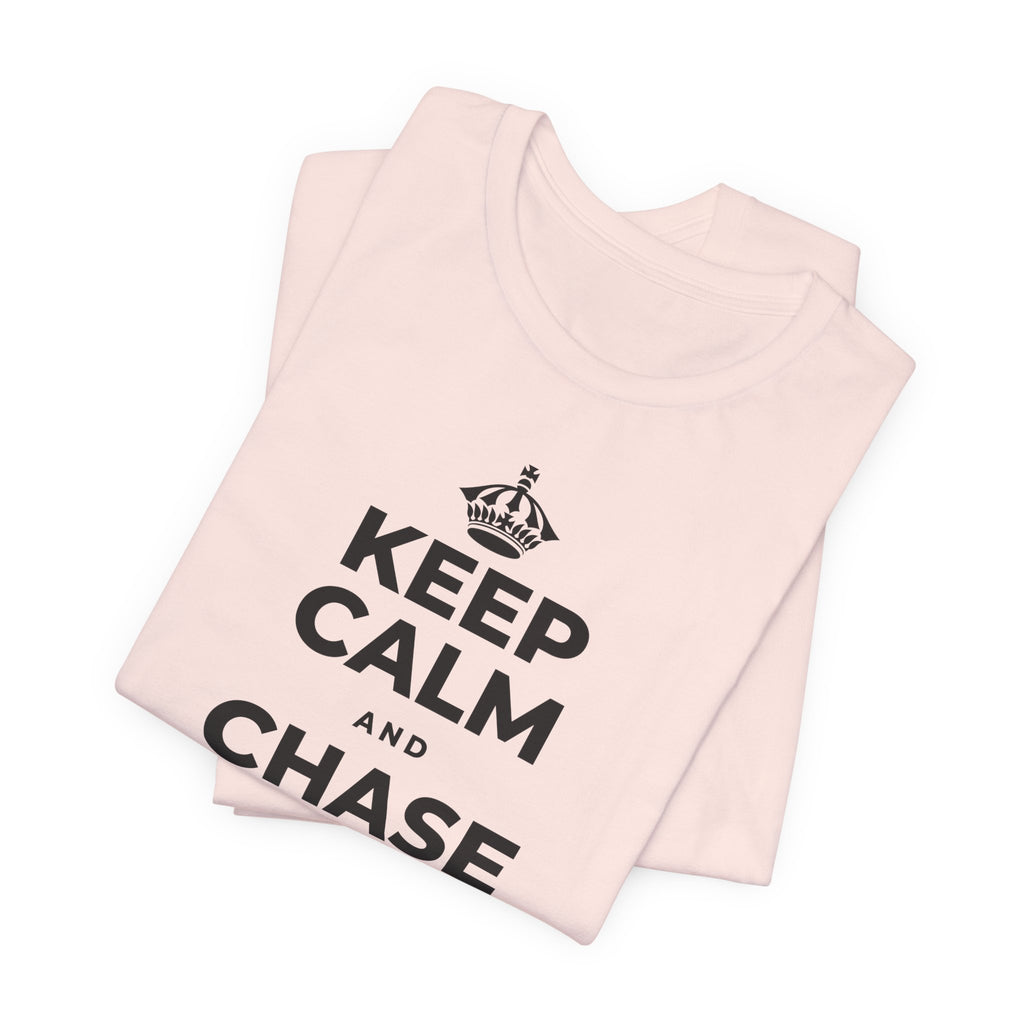 KEEP CALM AND CHASE THE LONG DAYS T-Shirt (Soft Cream–Heather Mauve)