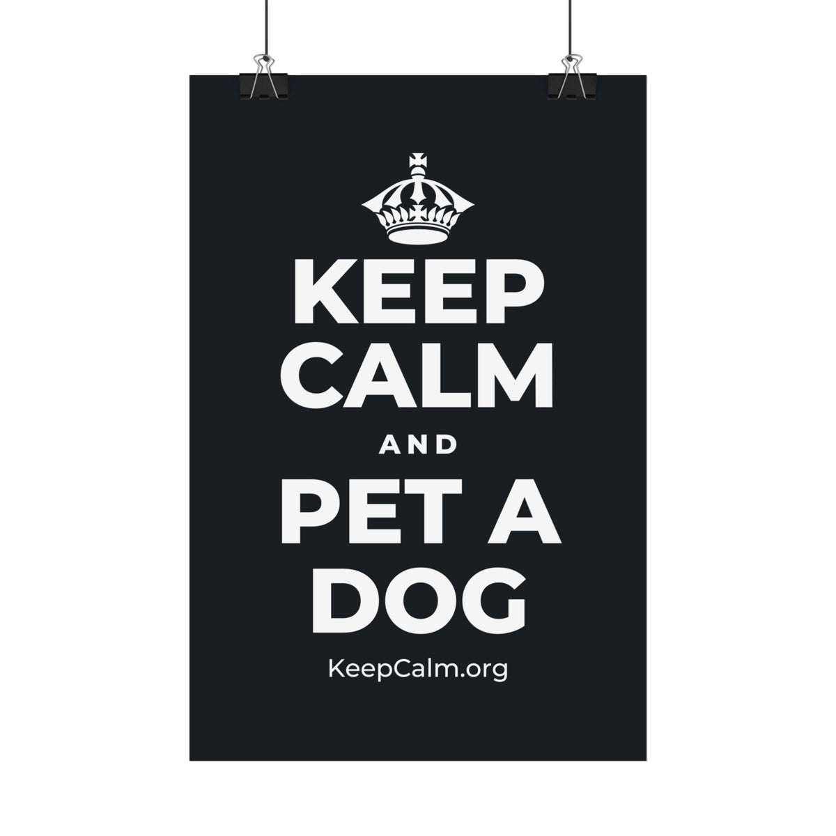 KEEP CALM AND PET A DOG Satin Poster (Dark)