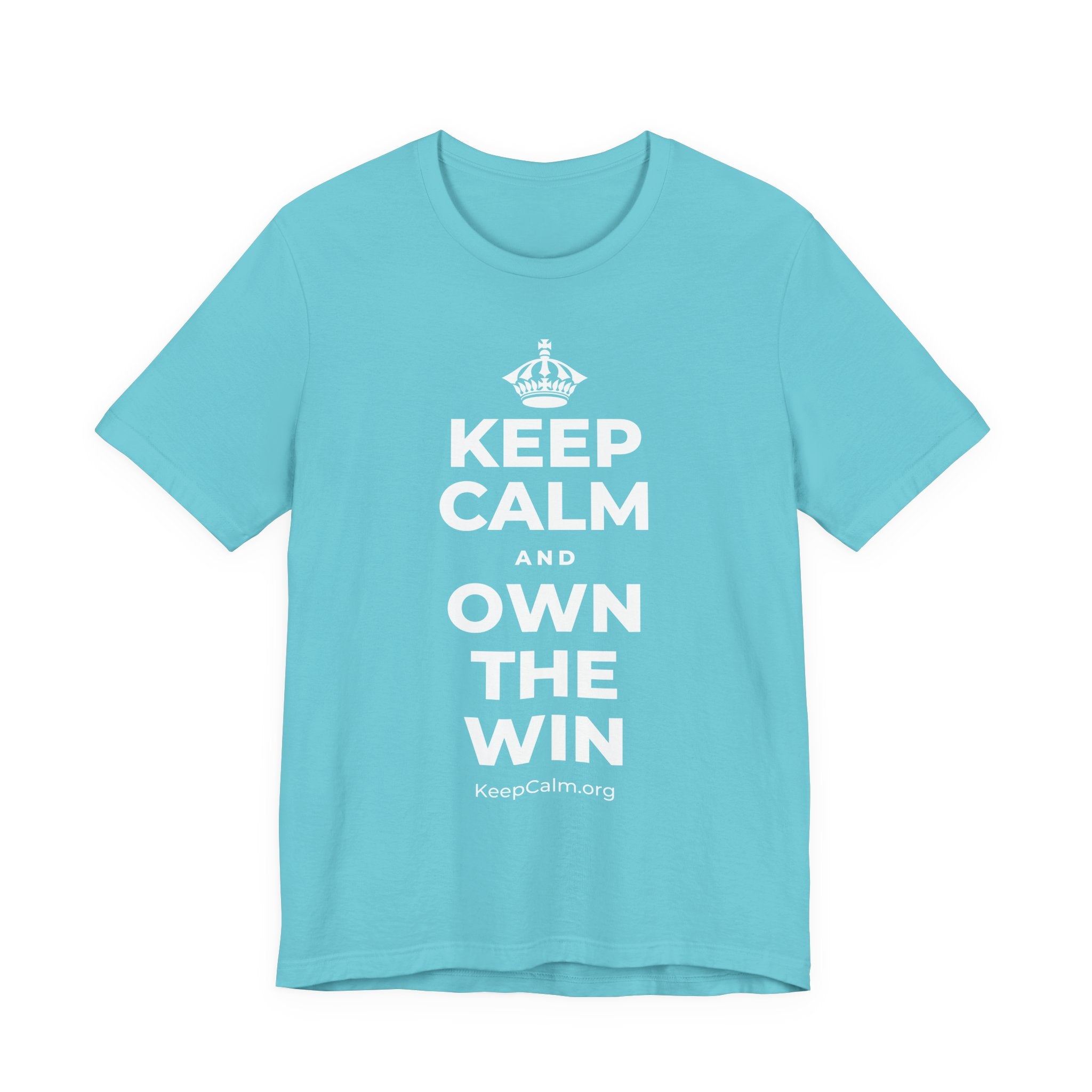 KEEP CALM AND OWN THE WIN T-Shirt (Soft Cream–Heather Mauve)