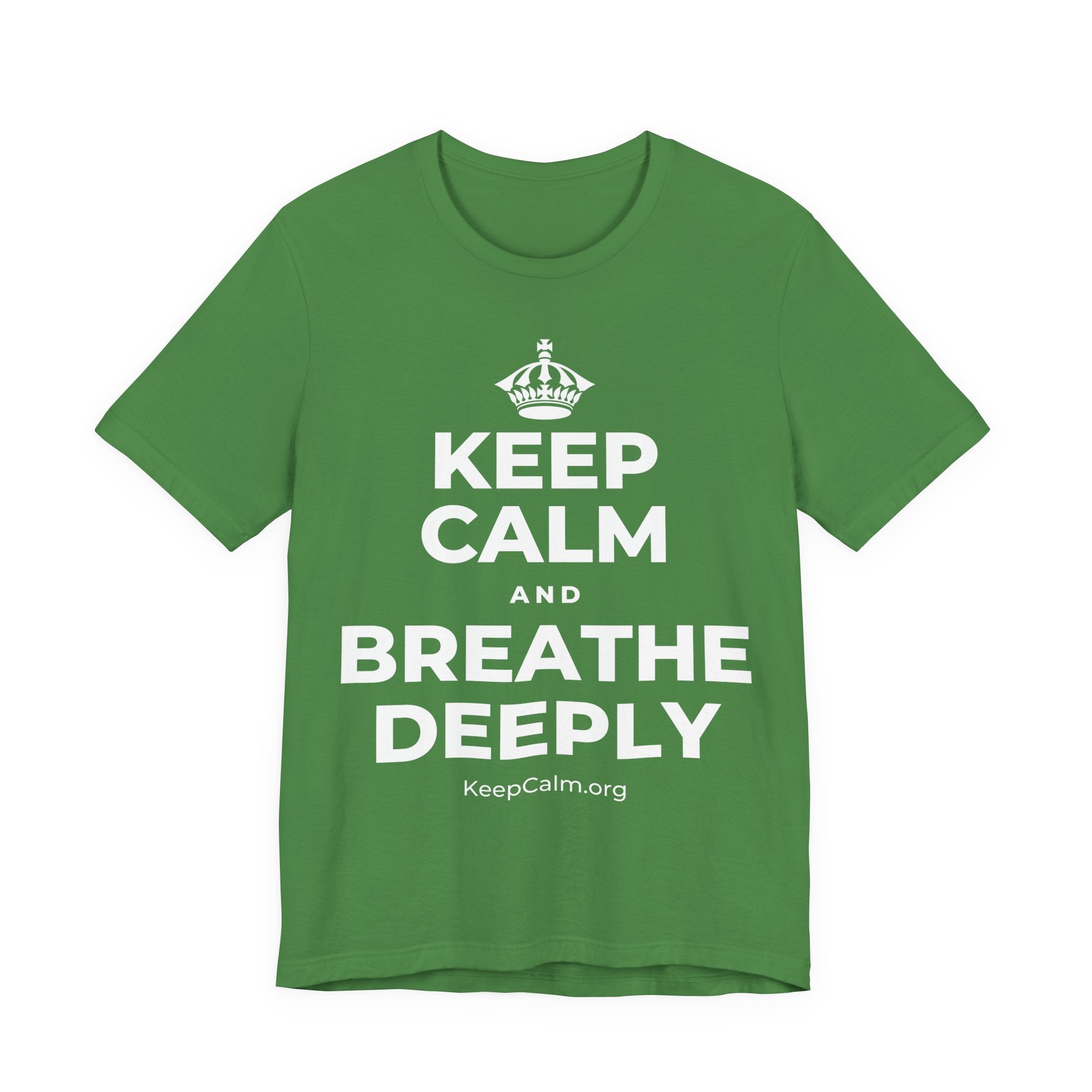 KEEP CALM AND BREATHE DEEPLY T-Shirt (Baby Blue–Silver)