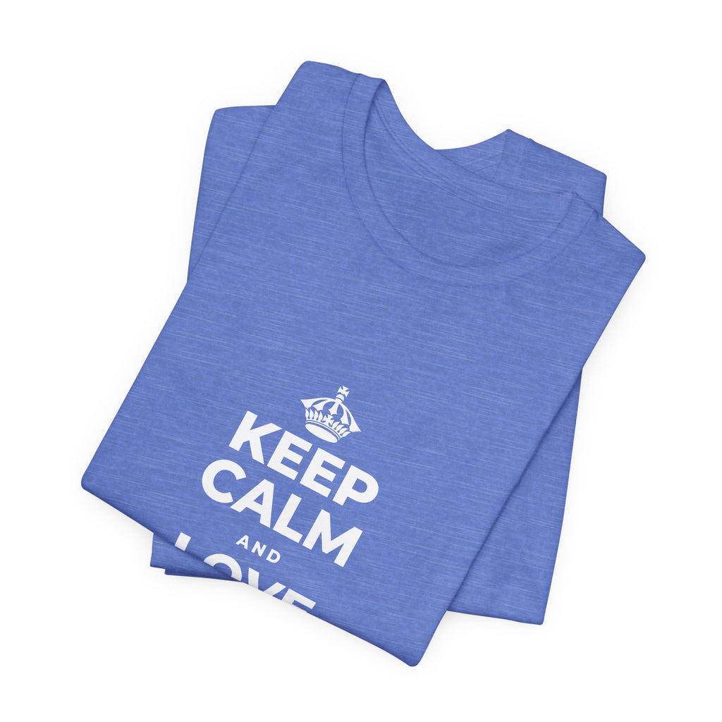 KEEP CALM AND LOVE WITHOUT POSSESSION T-Shirt (Soft Cream–Heather Mauve)