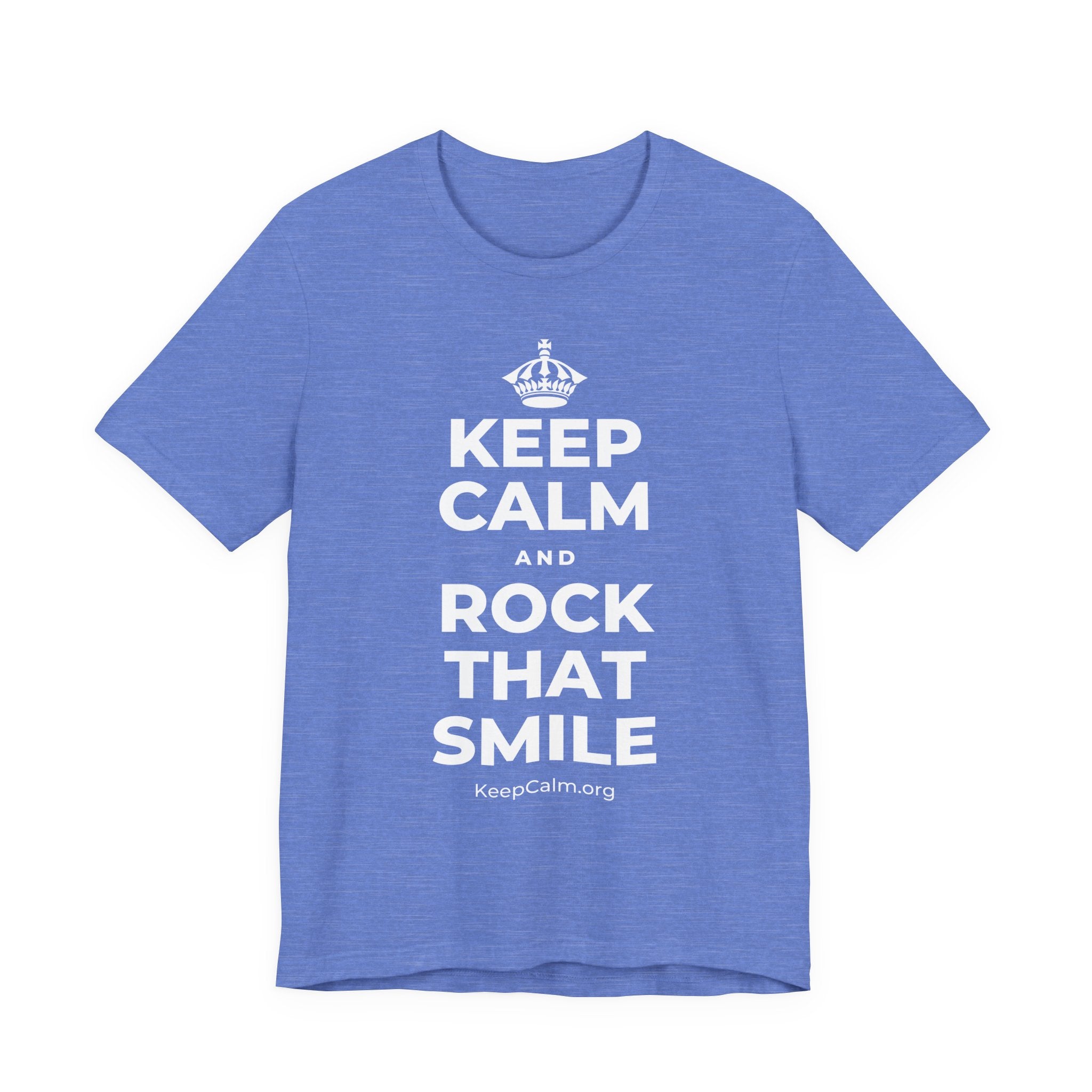 KEEP CALM AND ROCK THAT SMILE T-Shirt (Soft Cream–Heather Mauve)