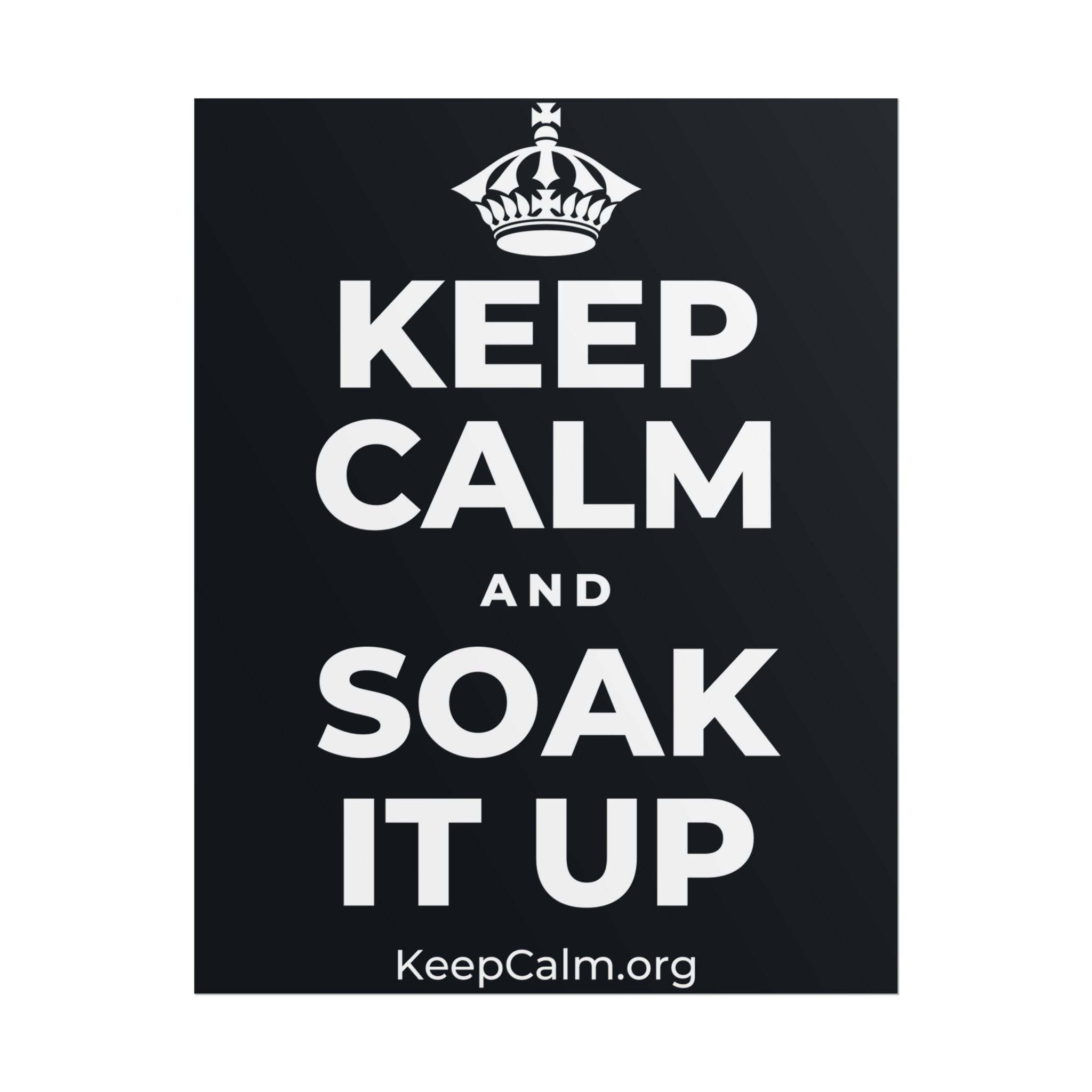 KEEP CALM AND SOAK IT UP Poster (Dark)