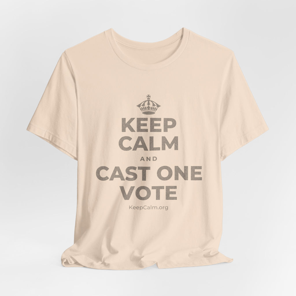 KEEP CALM AND CAST ONE VOTE T-Shirt (Soft Cream–Heather Mauve)