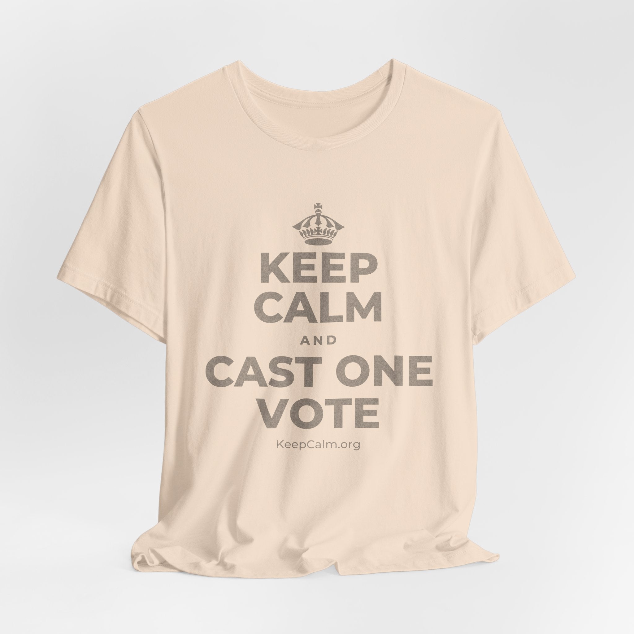 KEEP CALM AND CAST ONE VOTE T-Shirt (Soft Cream–Heather Mauve)