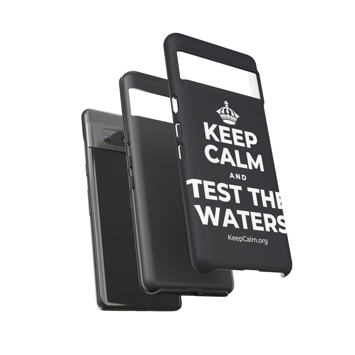 KEEP CALM AND TEST THE WATERS Phone Case (Dark)