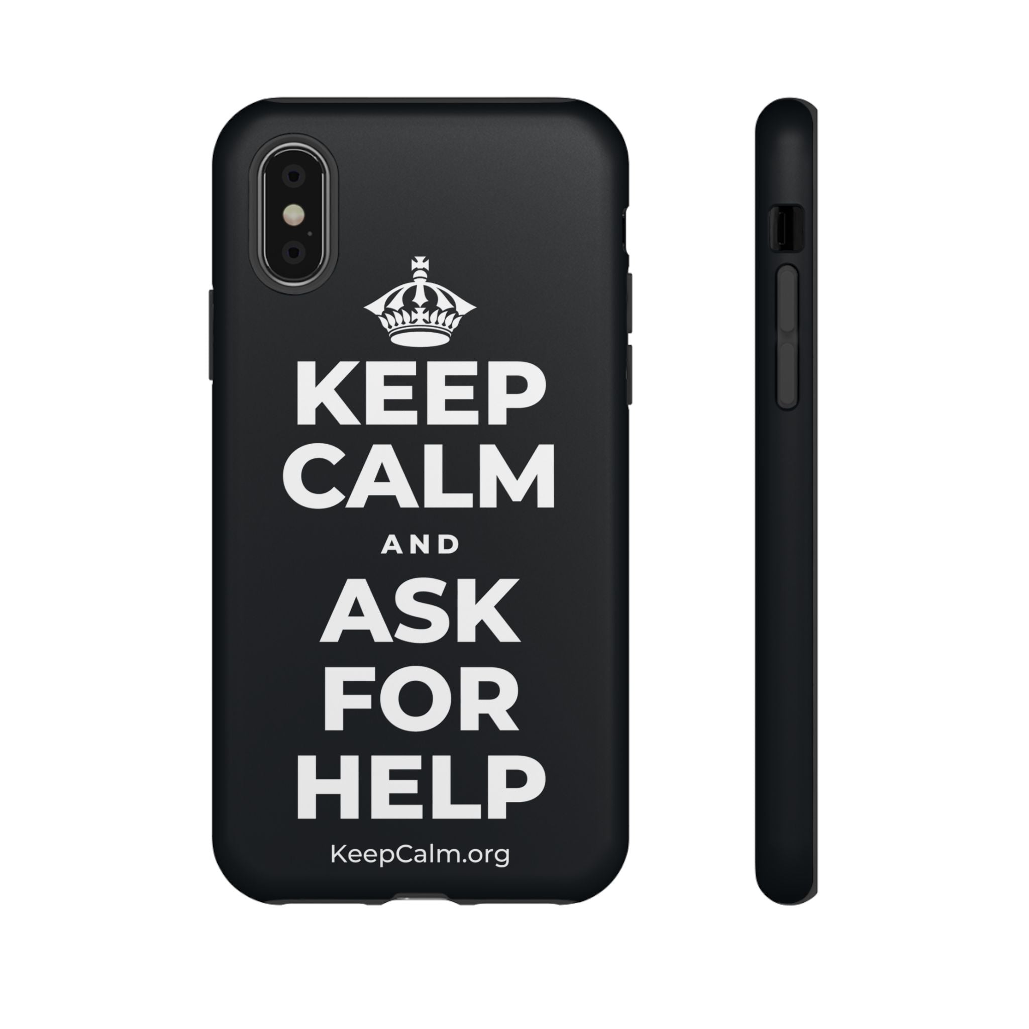 KEEP CALM AND ASK FOR HELP Phone Case (Dark)