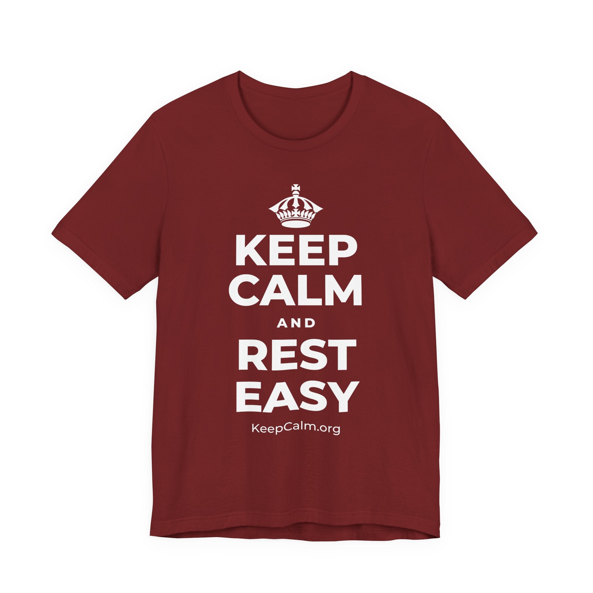 KEEP CALM AND REST EASY T-Shirt (Baby Blue–Silver)