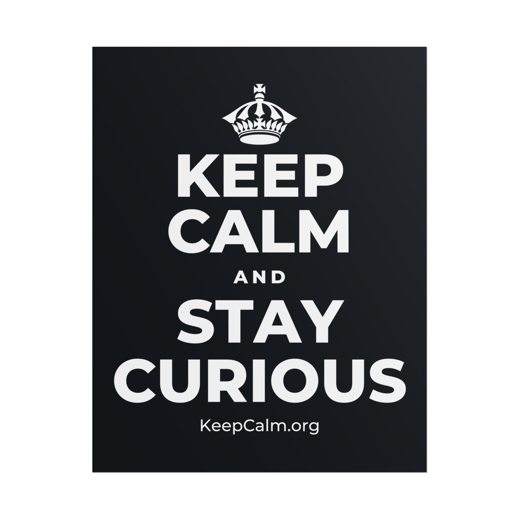 KEEP CALM AND STAY CURIOUS Poster (Dark)