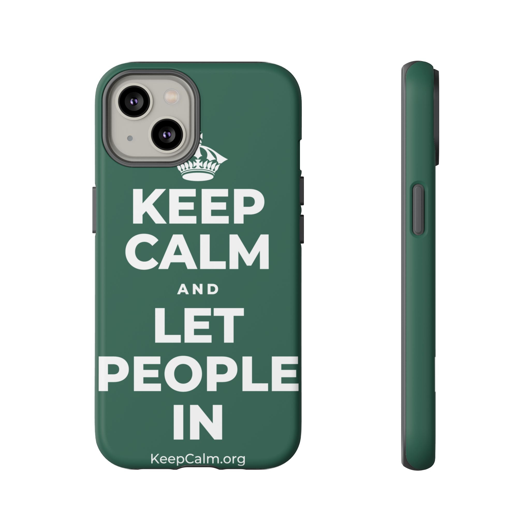 KEEP CALM AND LET PEOPLE IN Phone Case