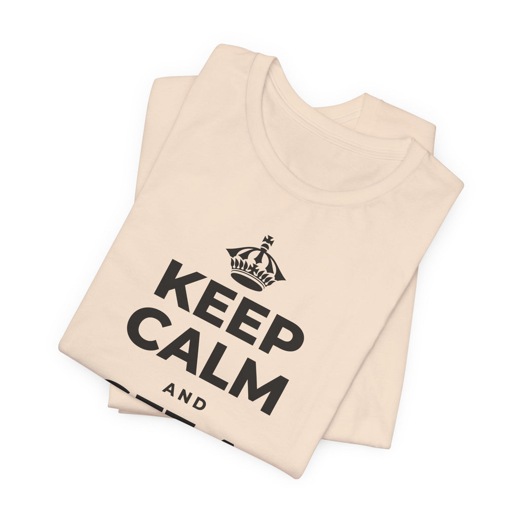 KEEP CALM AND SET A BOUNDARY T-Shirt (Soft Cream–Heather Mauve)