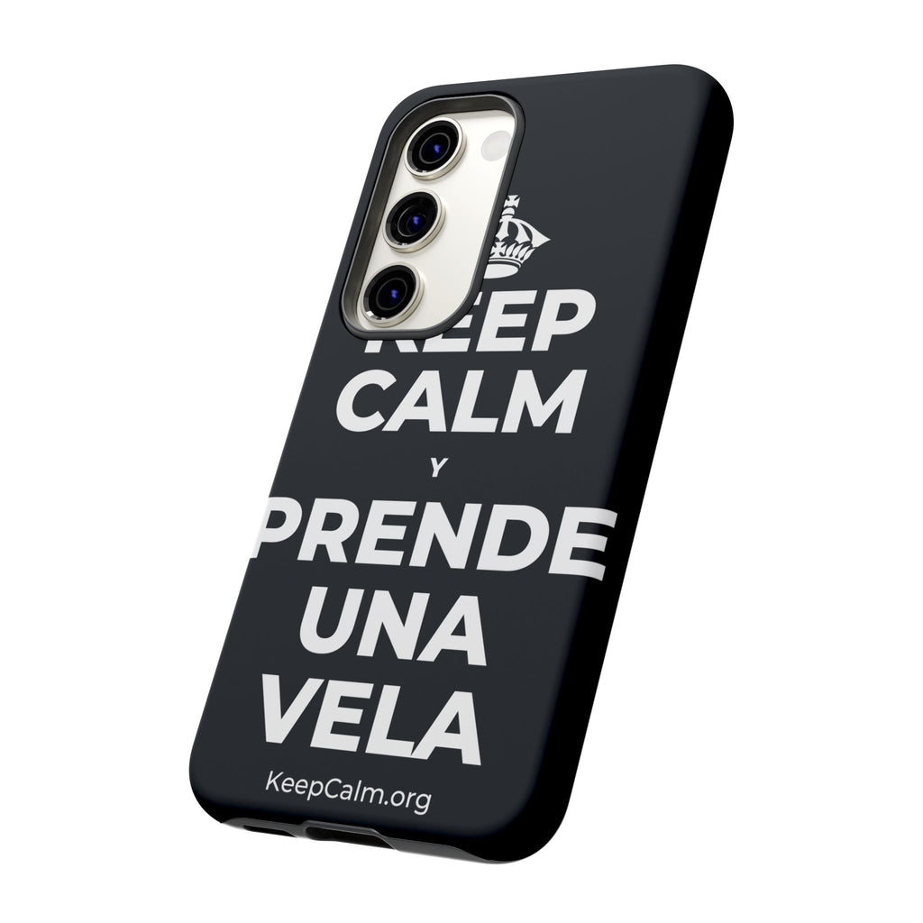 KEEP CALM Y PRENDE UNA VELA Phone Case (Dark)