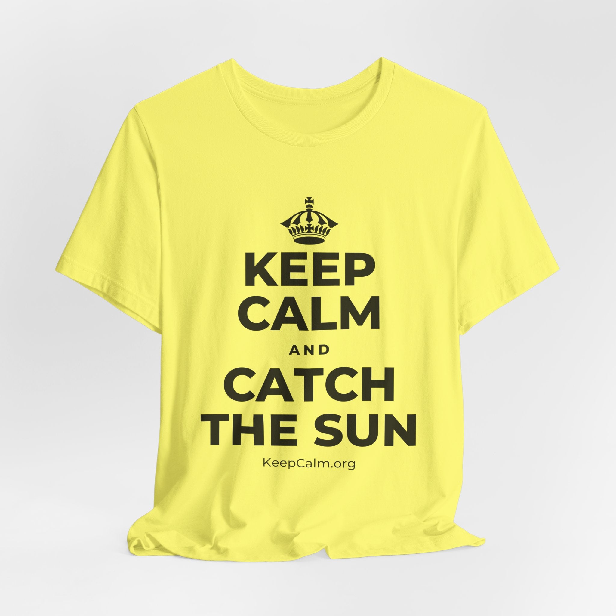 KEEP CALM AND CATCH THE SUN T-Shirt (Soft Cream–Heather Mauve)