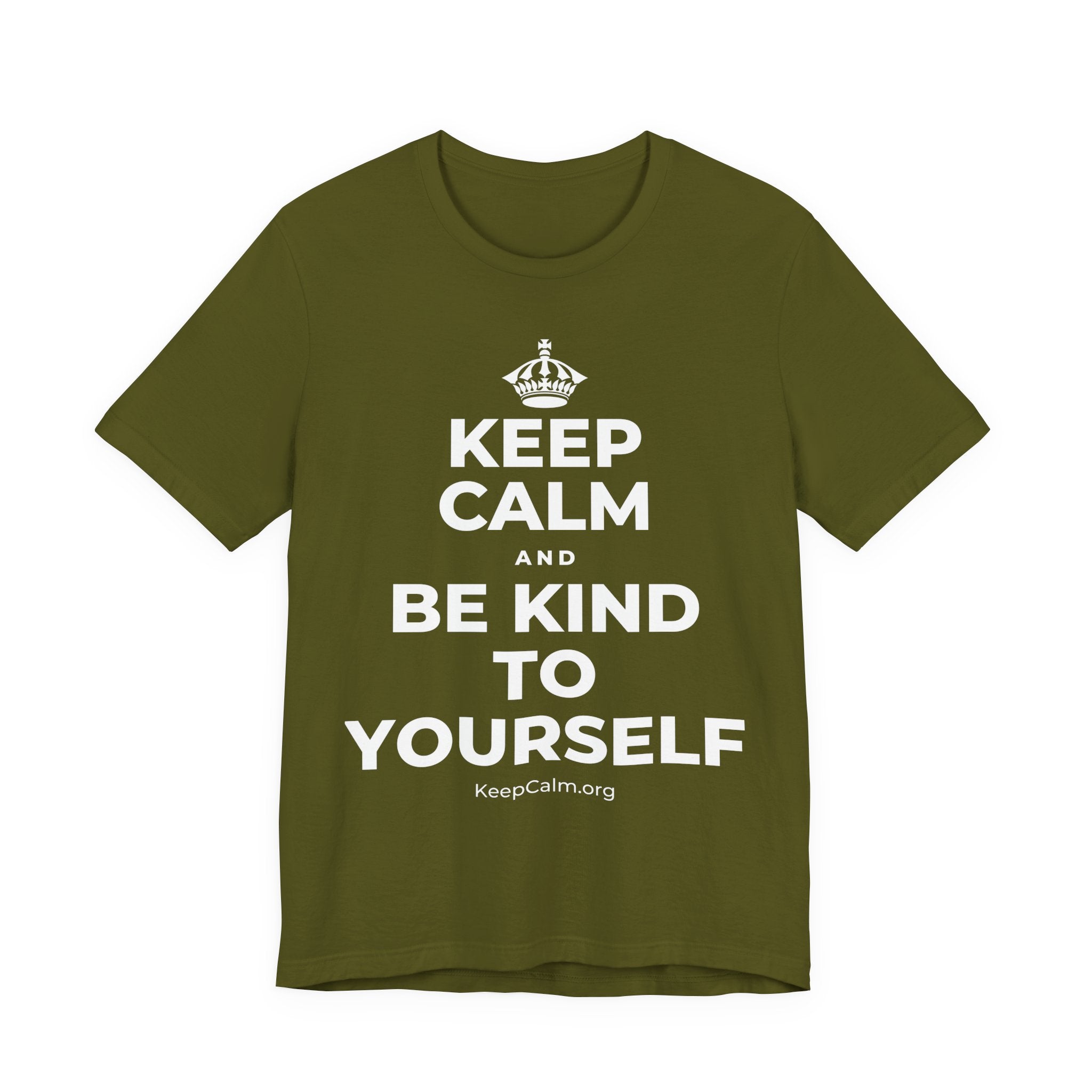 KEEP CALM AND BE KIND TO YOURSELF T-Shirt (Baby Blue–Silver)