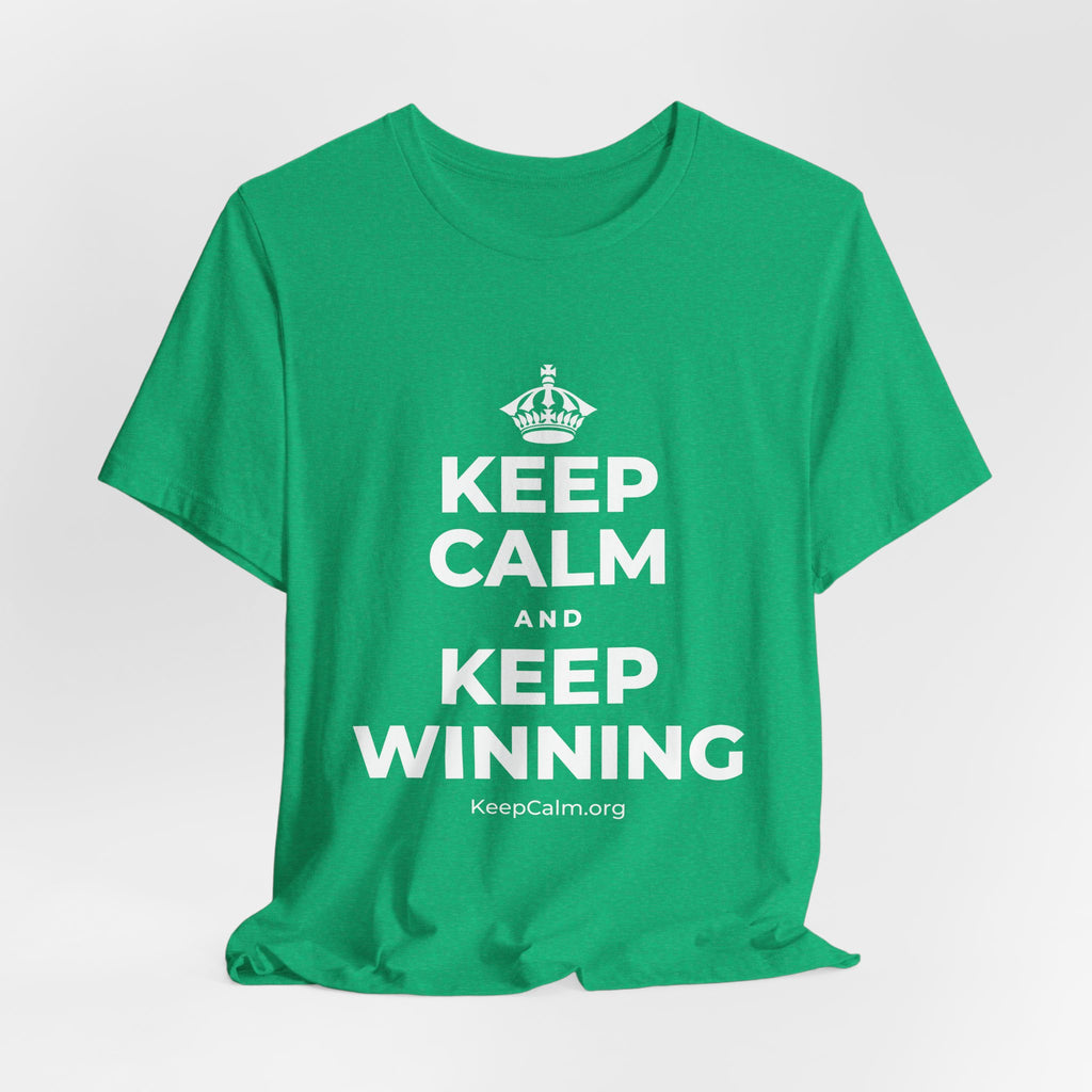 KEEP CALM AND KEEP WINNING T-Shirt (Baby Blue–Silver)