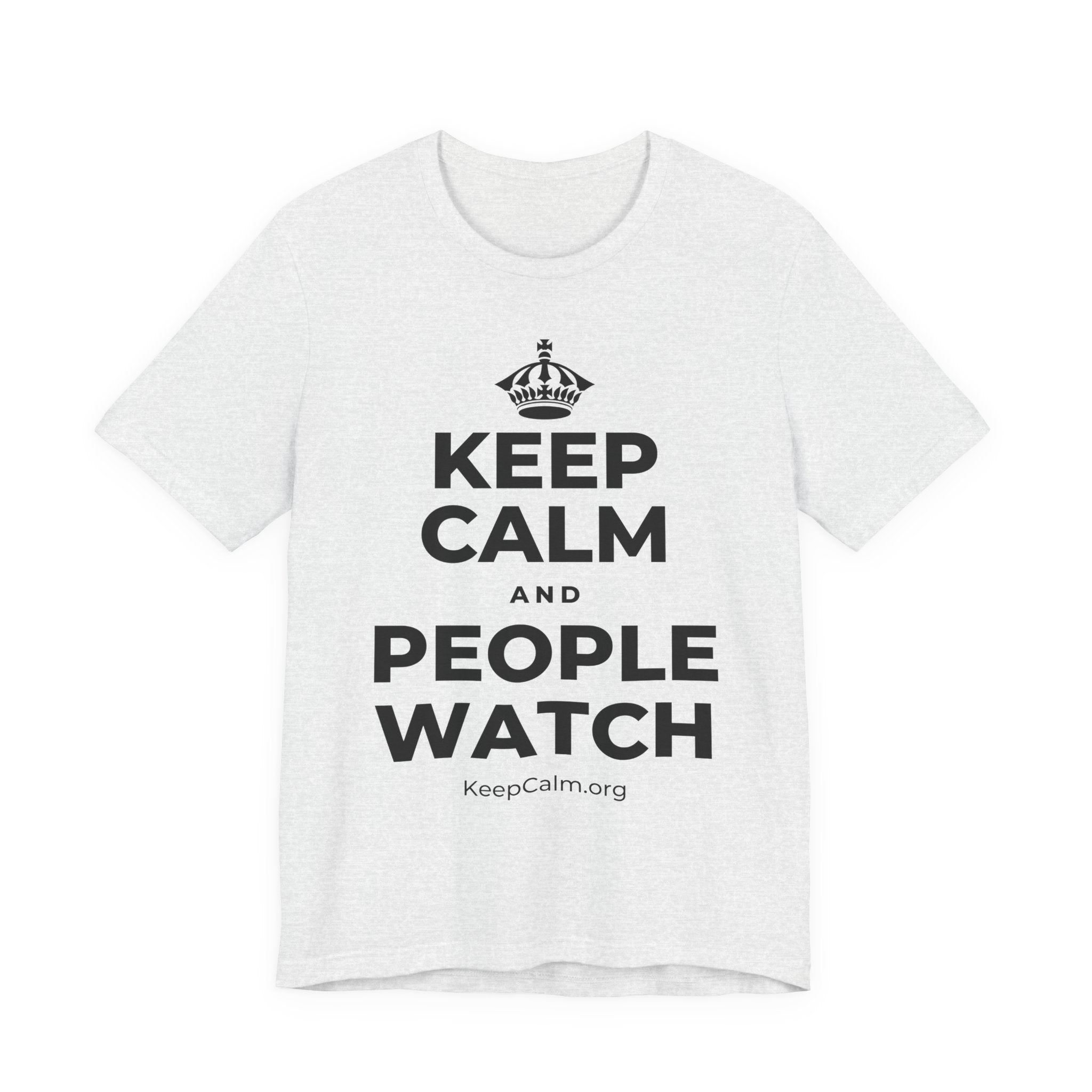 KEEP CALM AND PEOPLE WATCH T-Shirt (Soft Cream–Heather Mauve)