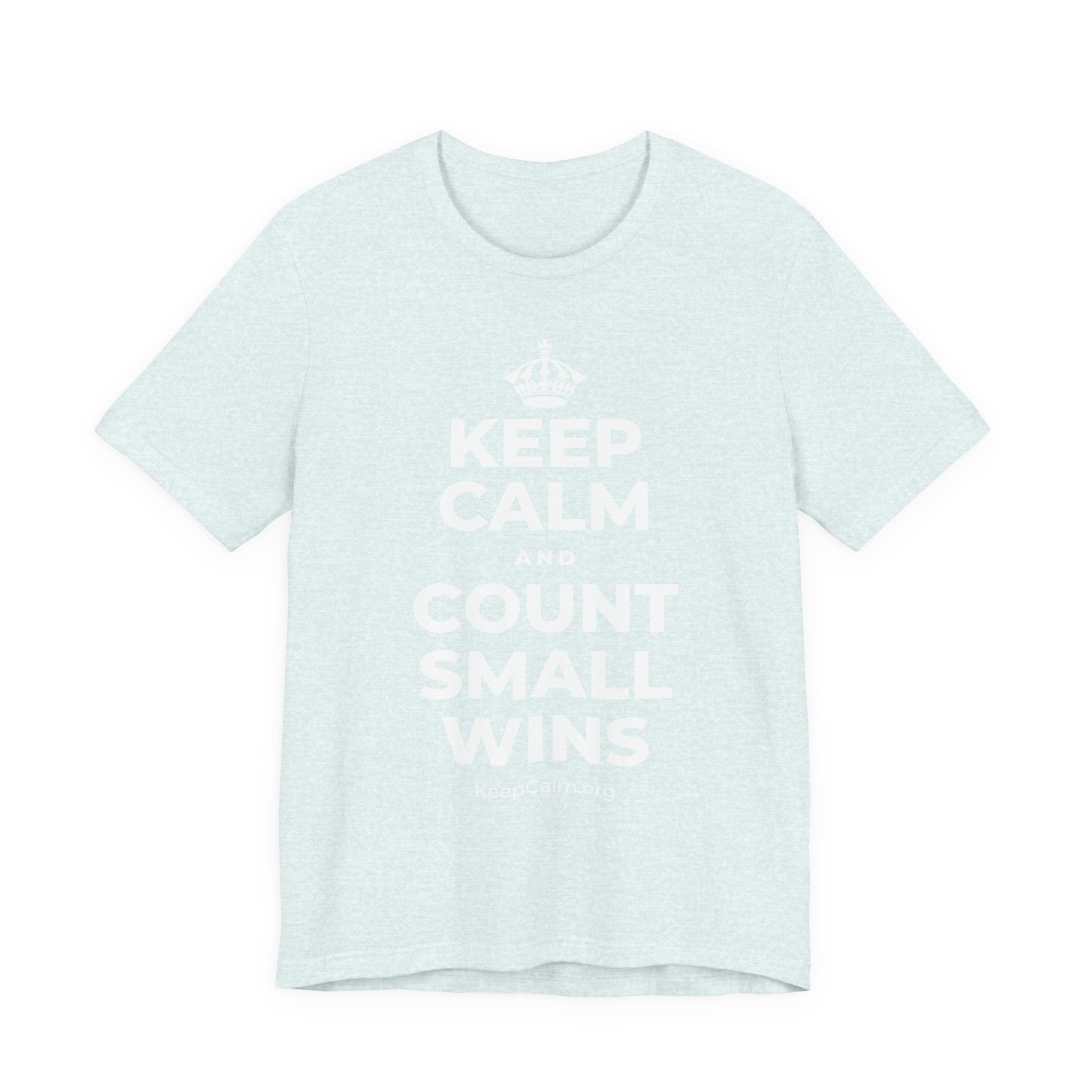 KEEP CALM AND COUNT SMALL WINS T-Shirt (Soft Cream–Heather Mauve)