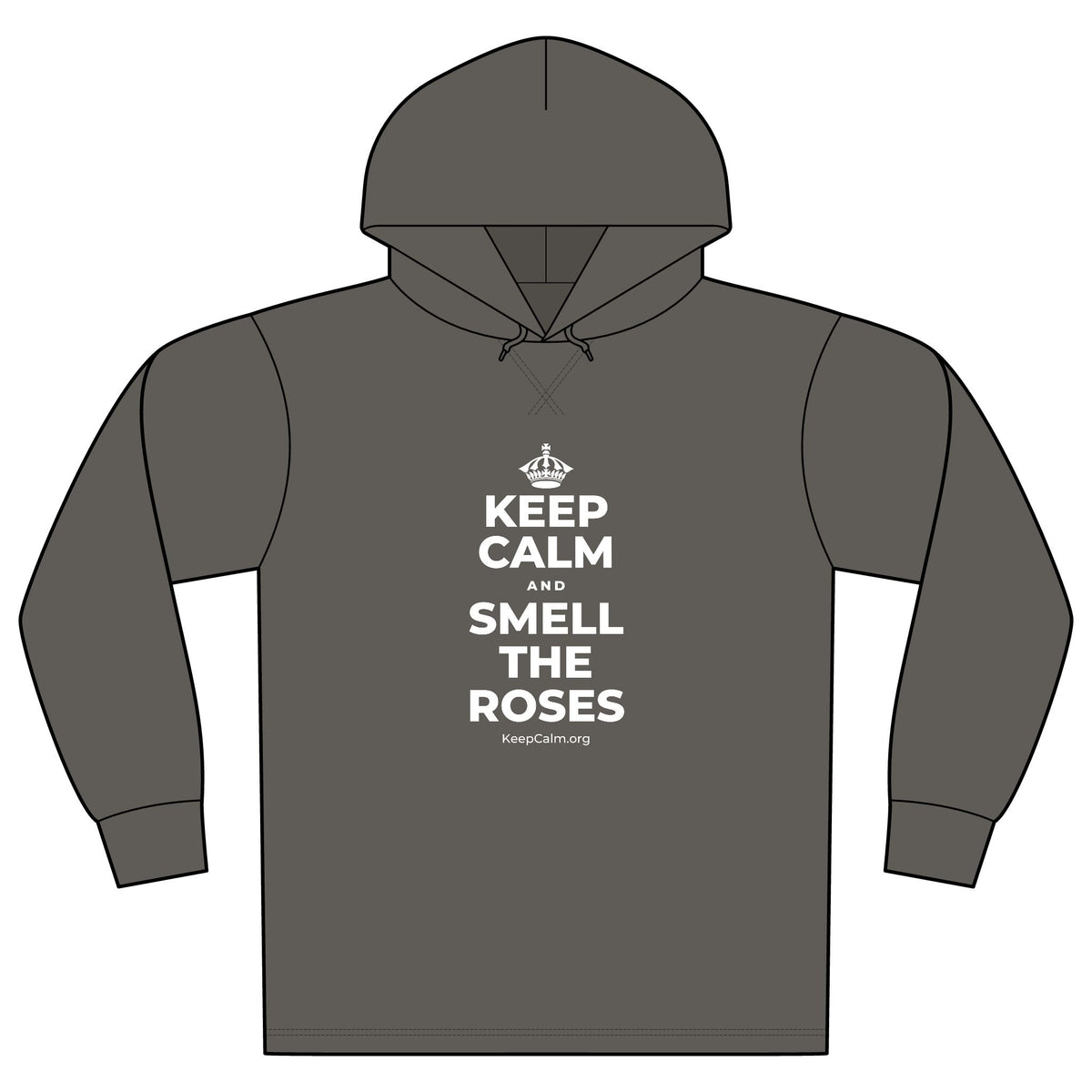 KEEP CALM AND SMELL THE ROSES Organic Hoodie Tee