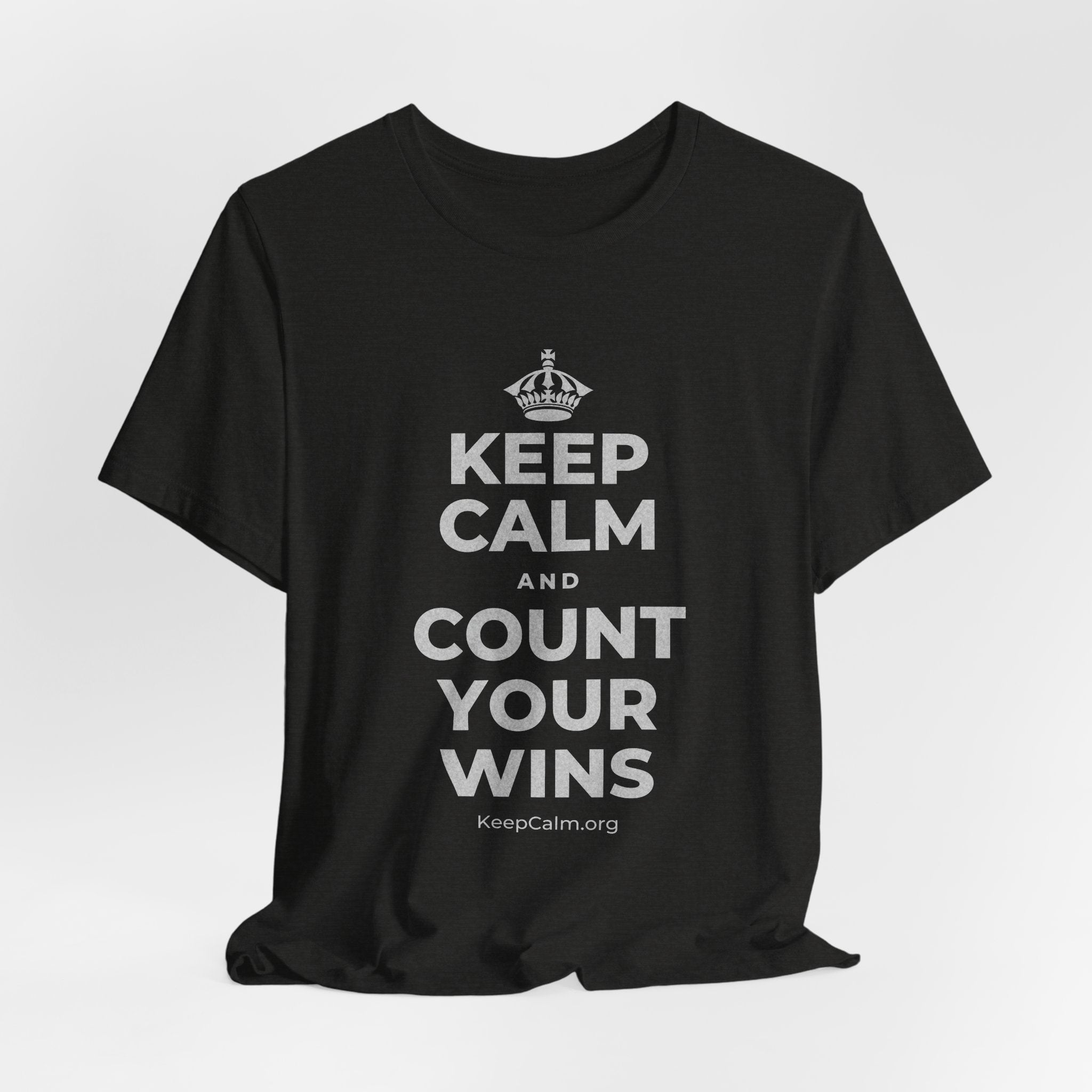 KEEP CALM AND COUNT YOUR WINS T-Shirt (Soft Cream–Heather Mauve)