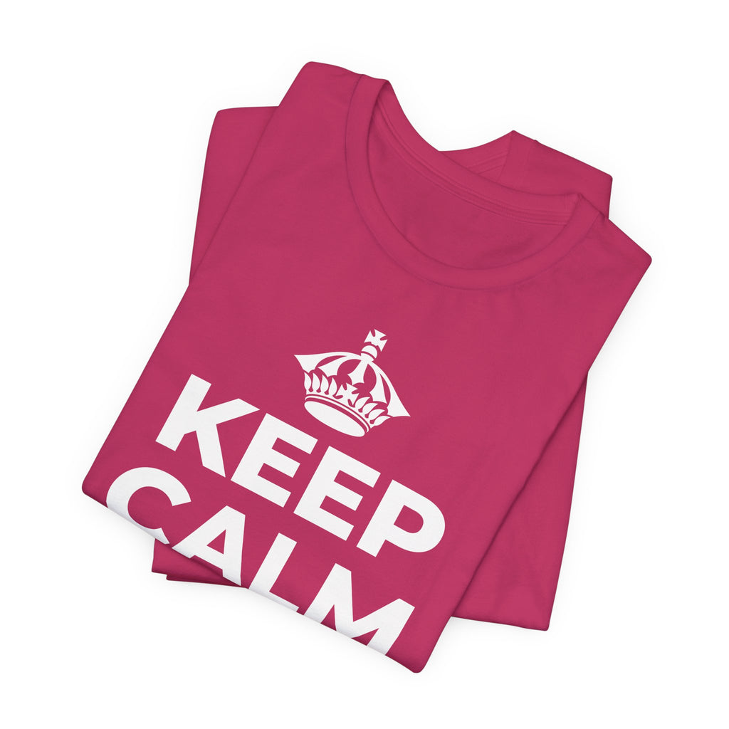 KEEP CALM AND 去踩踩草地 T-Shirt (Baby Blue–Silver)