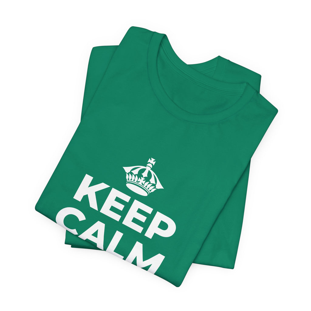 KEEP CALM AND LOCK IN T-Shirt (White–Asphalt)
