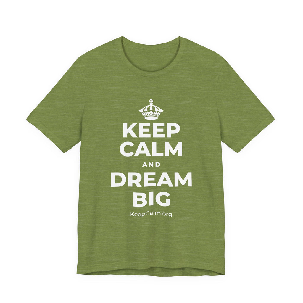 KEEP CALM AND DREAM BIG T-Shirt (Baby Blue–Silver)