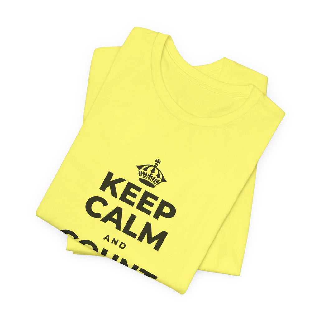 KEEP CALM AND COUNT YOUR BLESSINGS T-Shirt (Soft Cream–Heather Mauve)
