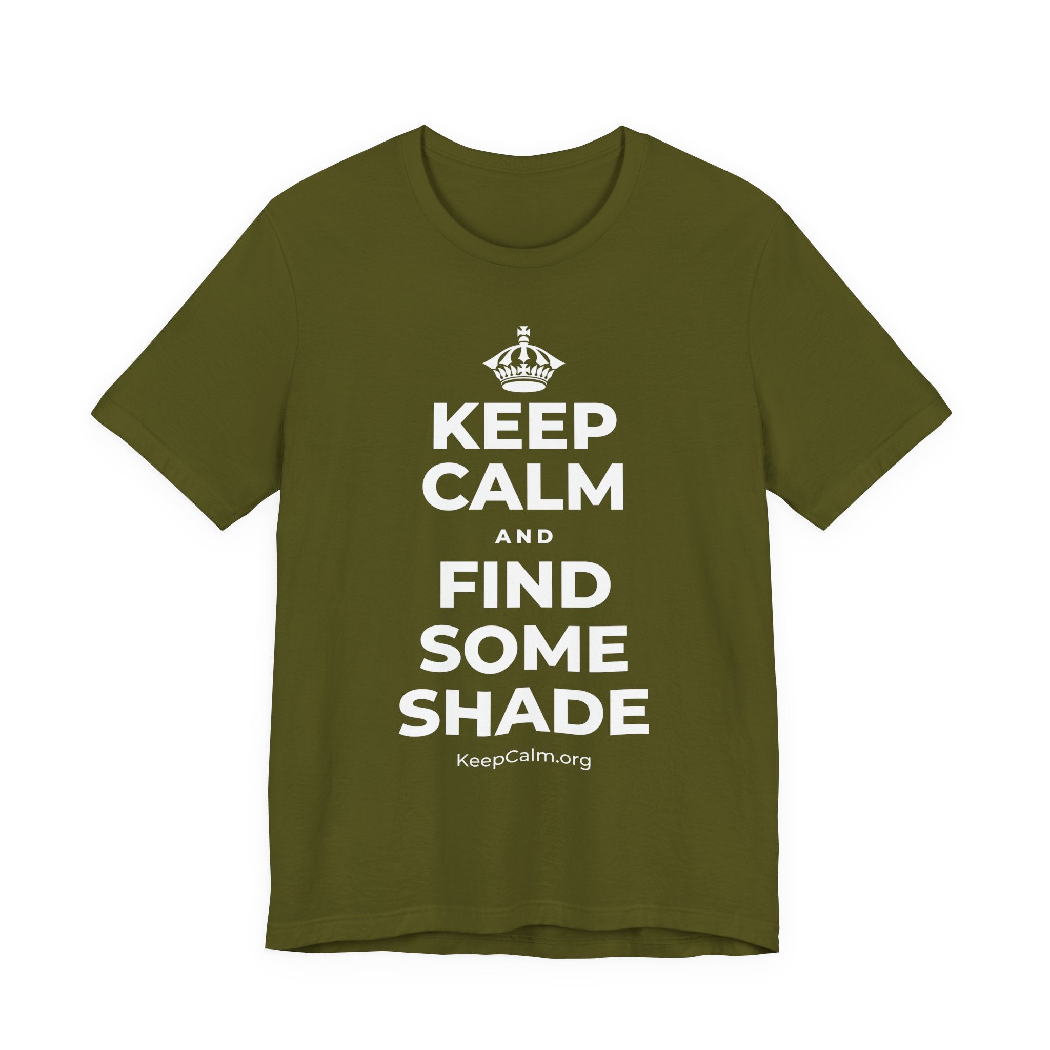 KEEP CALM AND FIND SOME SHADE T-Shirt (Baby Blue–Silver)