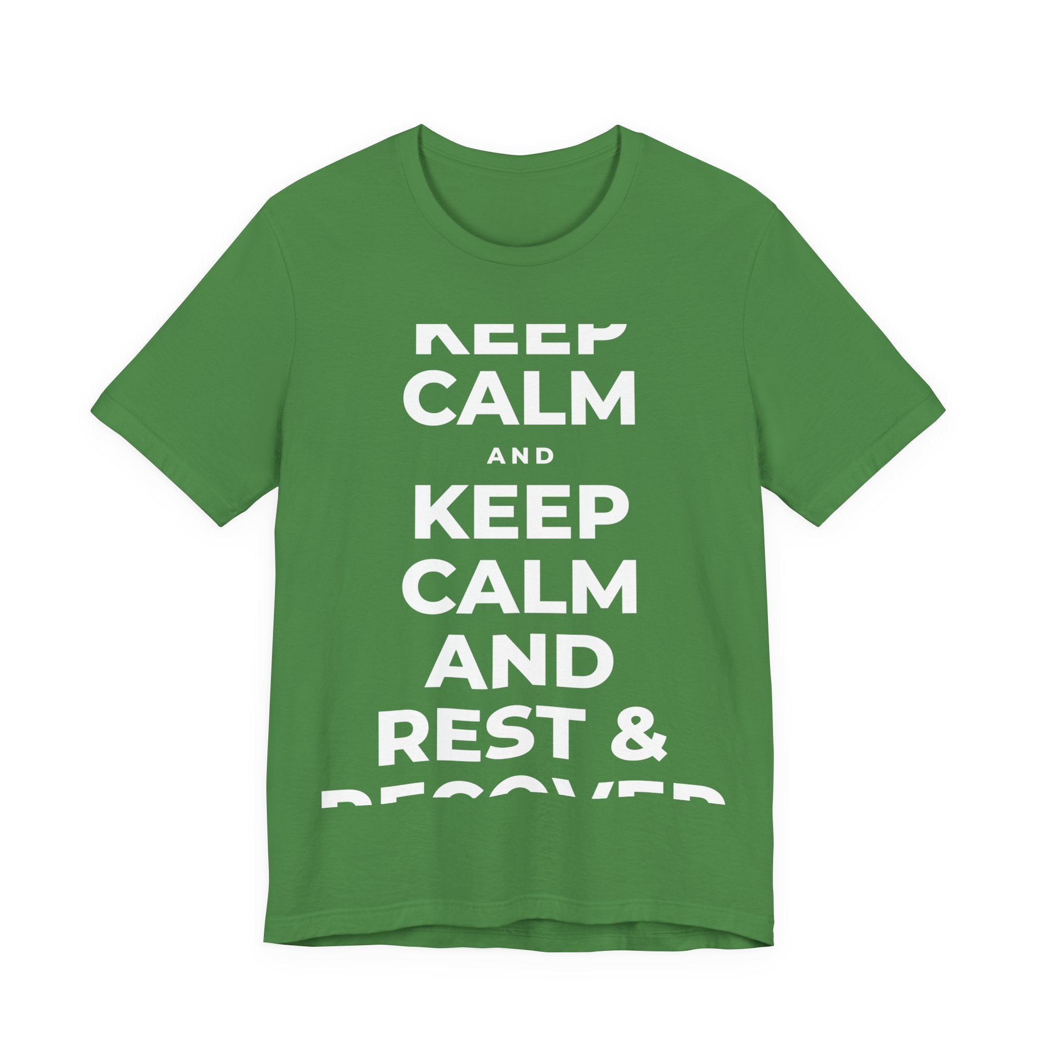 KEEP CALM AND REST & RECOVER T-Shirt (Baby Blue–Silver)