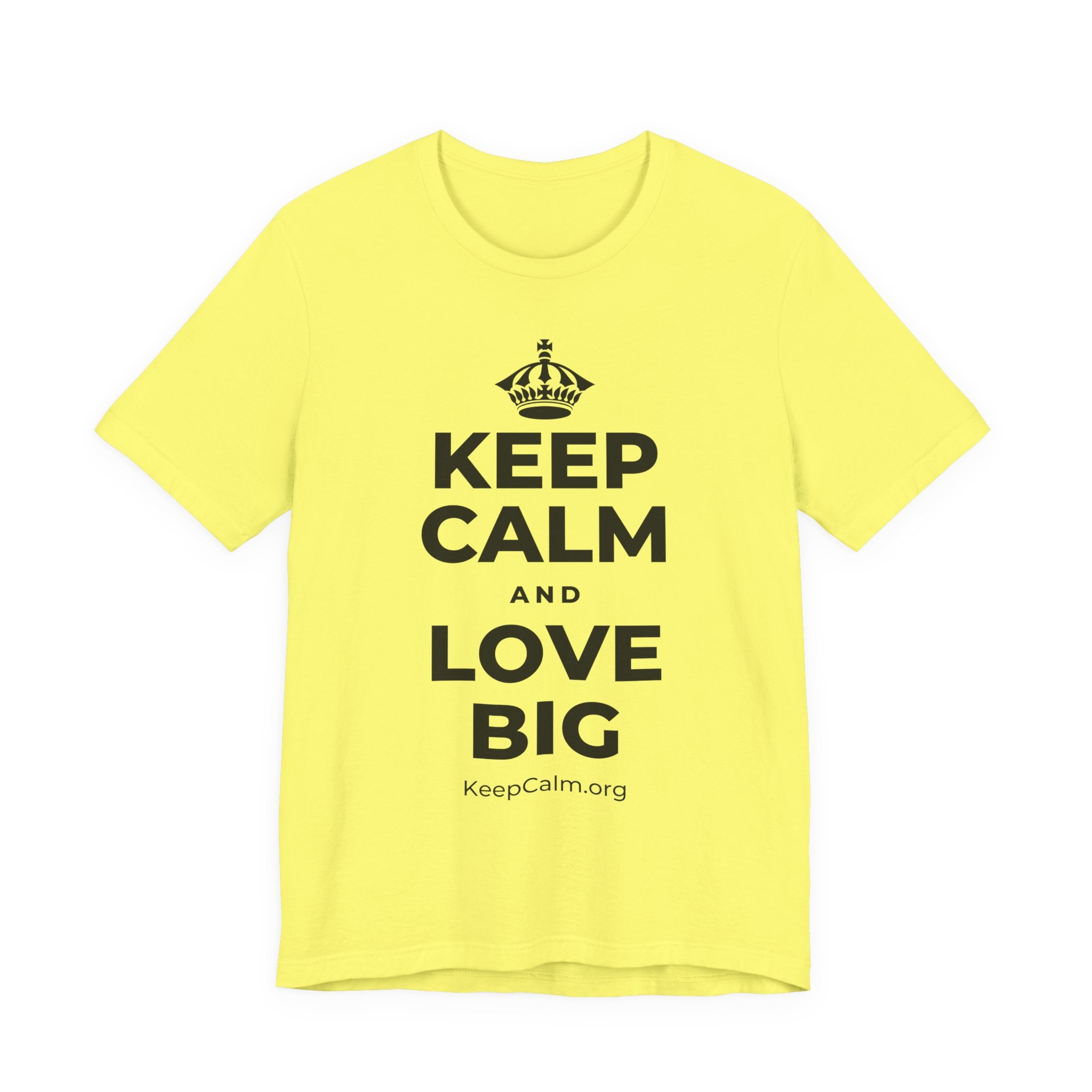 KEEP CALM AND LOVE BIG T-Shirt (Soft Cream–Heather Mauve)
