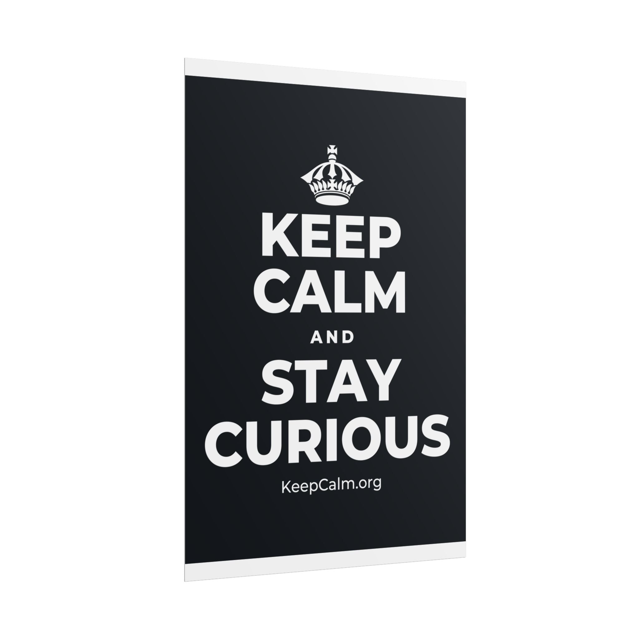 KEEP CALM AND STAY CURIOUS Poster (Dark)