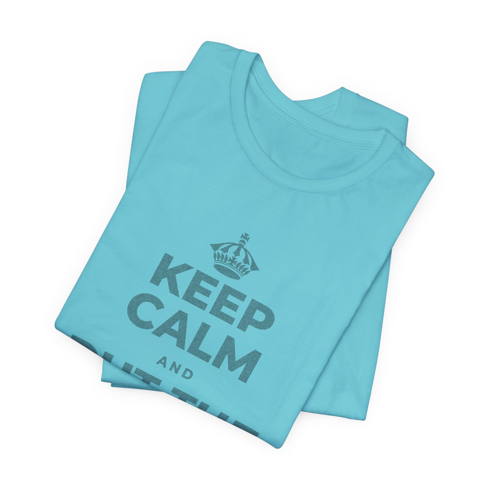 KEEP CALM AND PUT THE PHONE DOWN T-Shirt (Soft Cream–Heather Mauve)