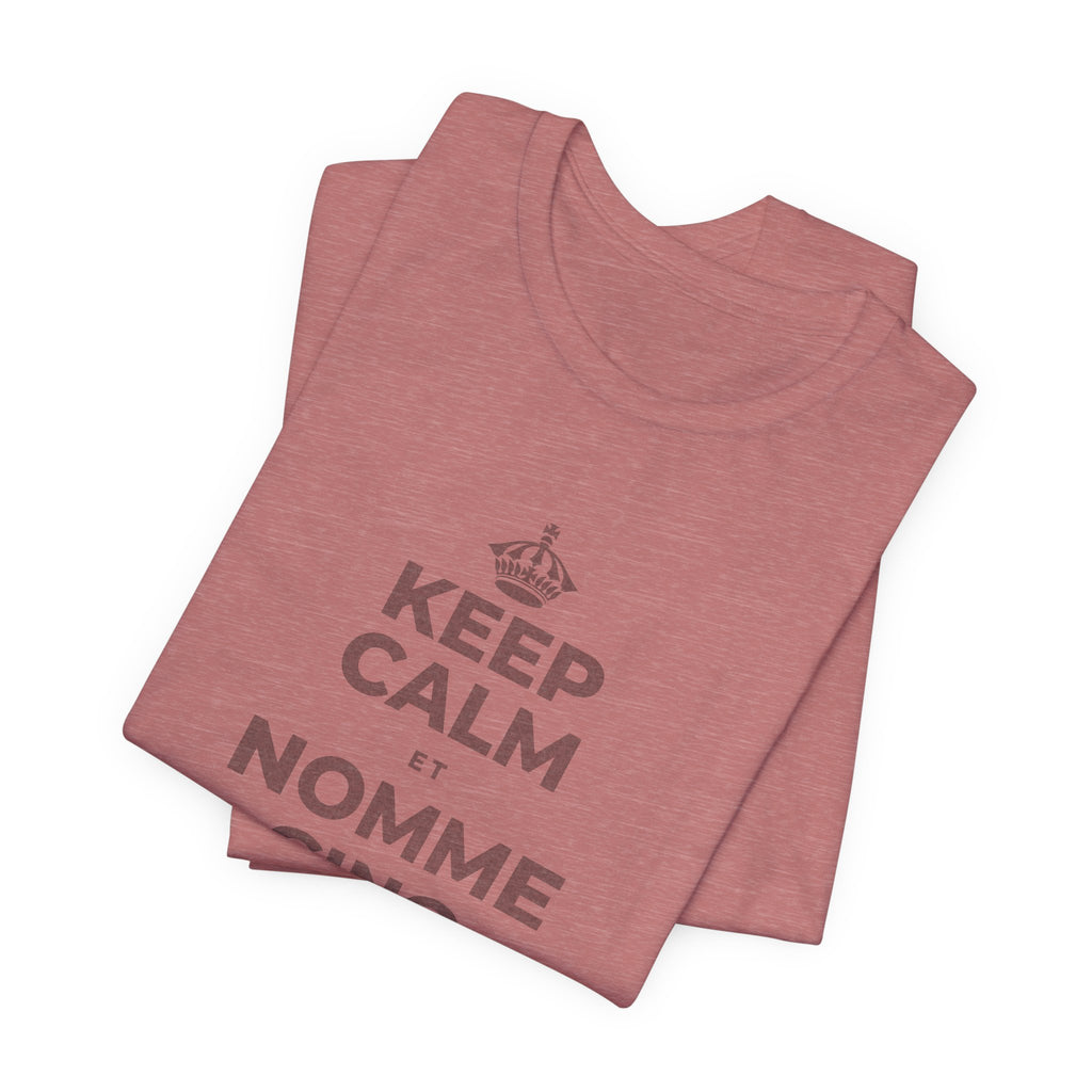 KEEP CALM ET NOMME CINQ CHOSES QUE TU VOIS T-Shirt (Soft Cream–Heather Mauve)