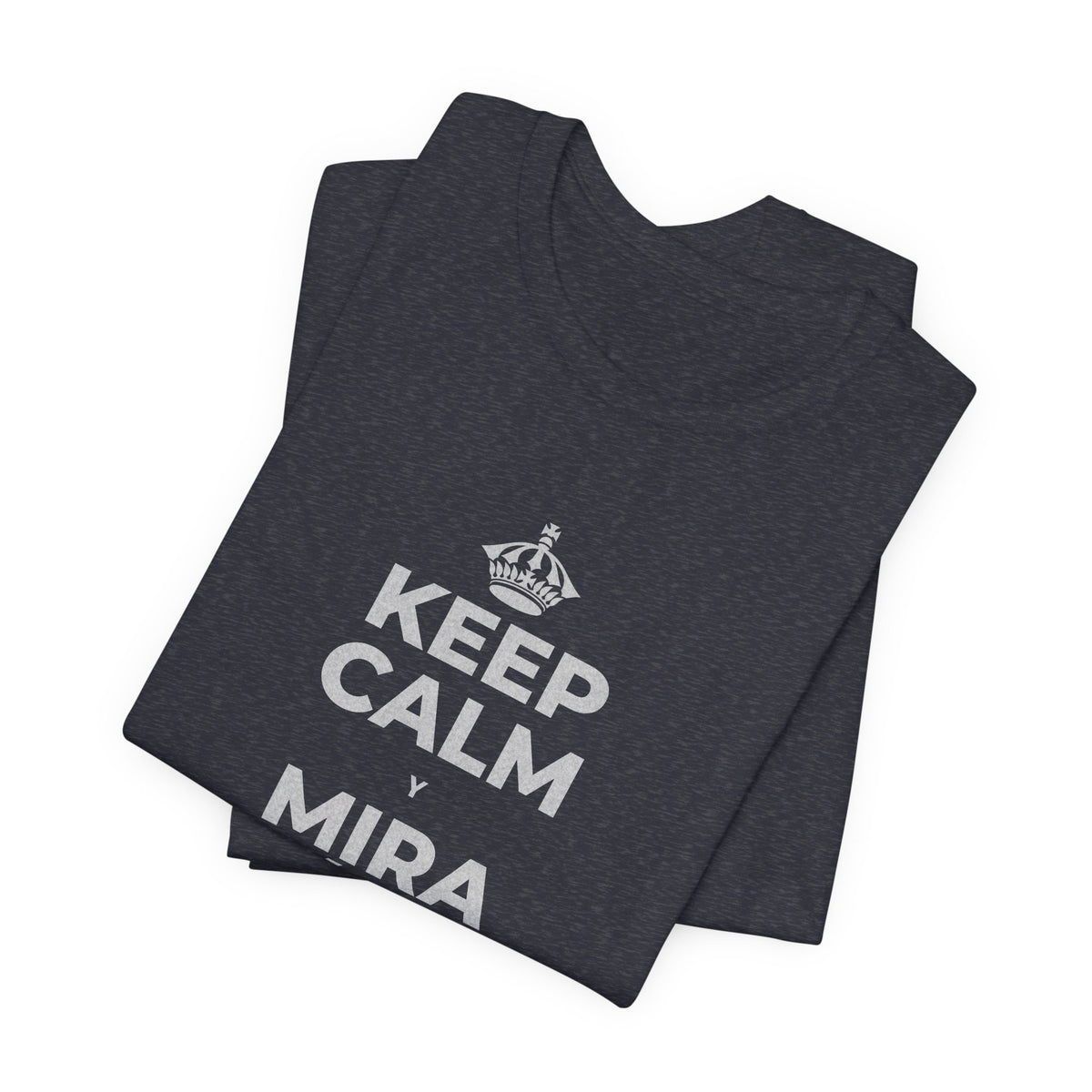 KEEP CALM Y MIRA CÓMO CAMBIAN LAS HOJAS T-Shirt (White–Asphalt)