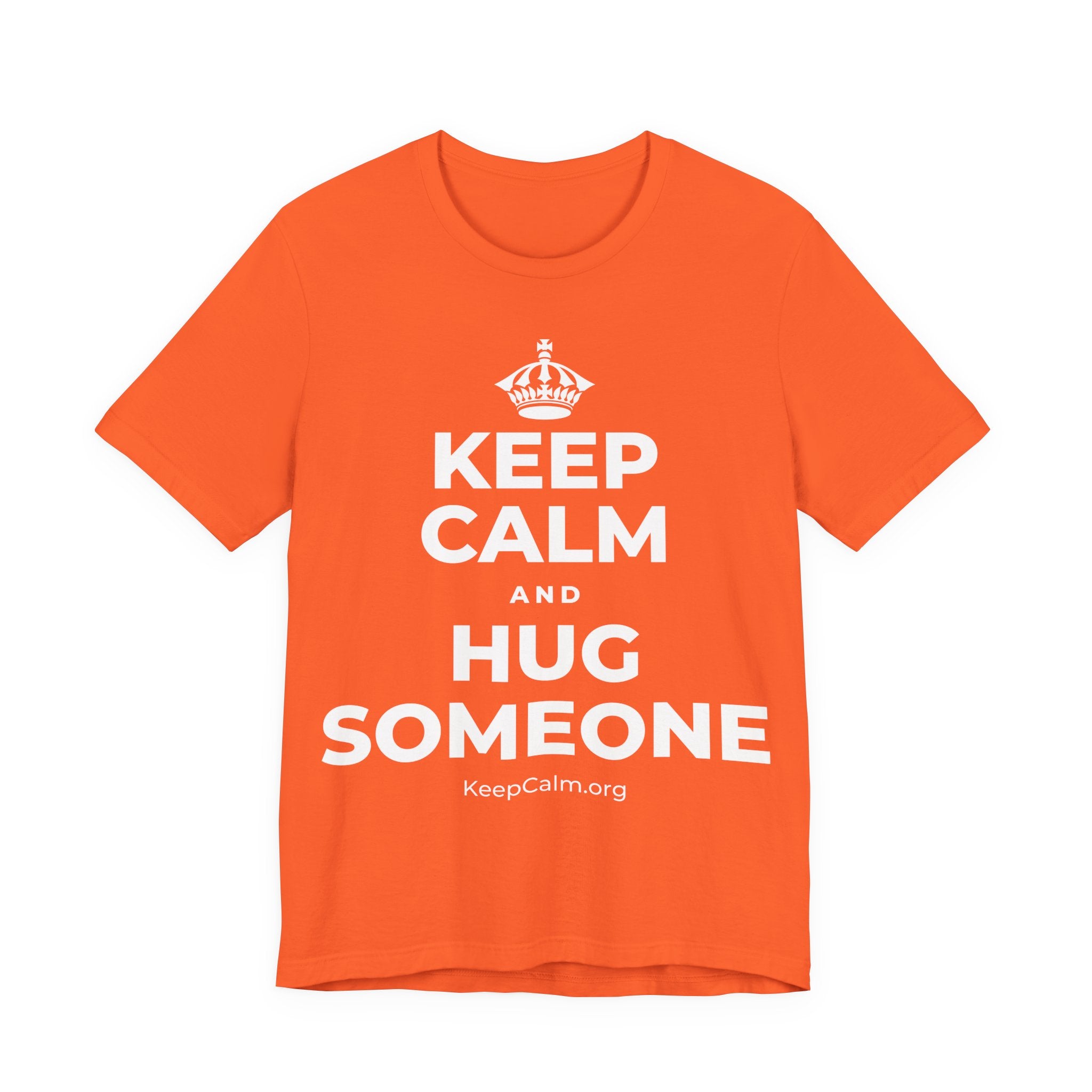 KEEP CALM AND HUG SOMEONE T-Shirt (Baby Blue–Silver)