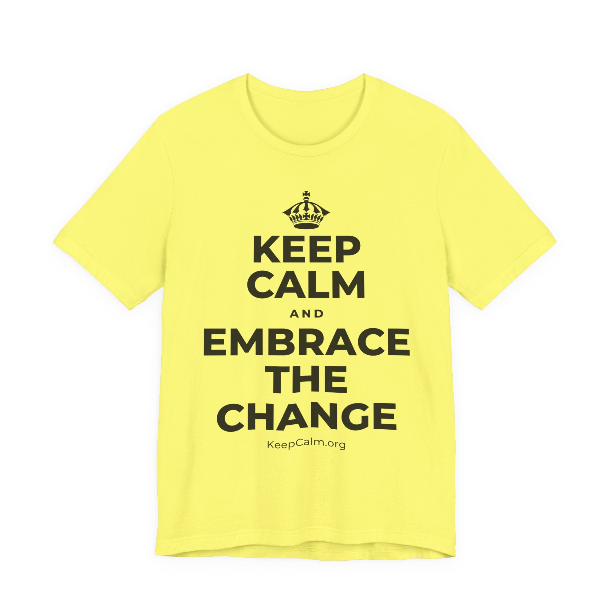 KEEP CALM AND EMBRACE THE CHANGE T-Shirt (Soft Cream–Heather Mauve)