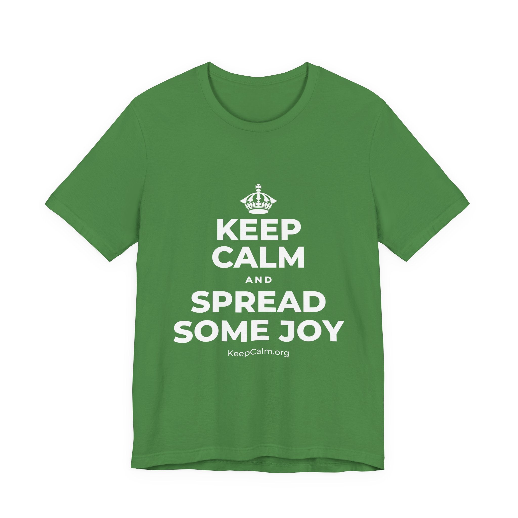 KEEP CALM AND SPREAD SOME JOY T-Shirt (Baby Blue–Silver)