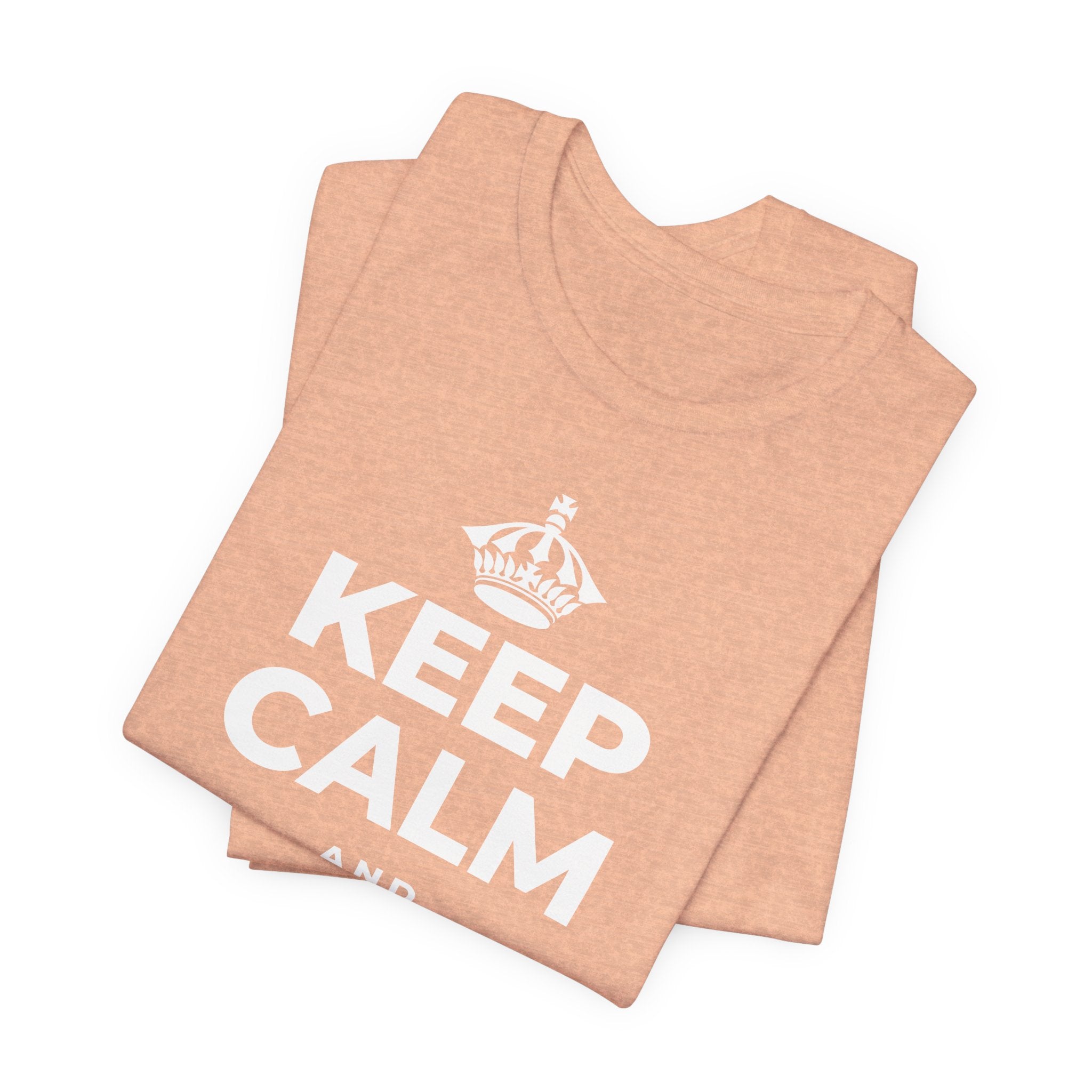 KEEP CALM AND STAY PRESENT T-Shirt (Soft Cream–Heather Mauve)
