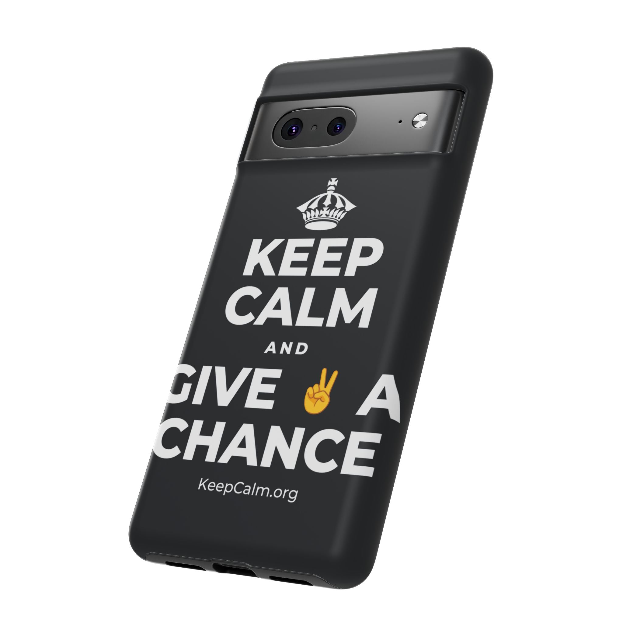 KEEP CALM AND GIVE ✌️ A CHANCE Phone Case (Dark)