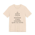 KEEP CALM ET NOMME CINQ CHOSES QUE TU VOIS T-Shirt (Soft Cream–Heather Mauve)